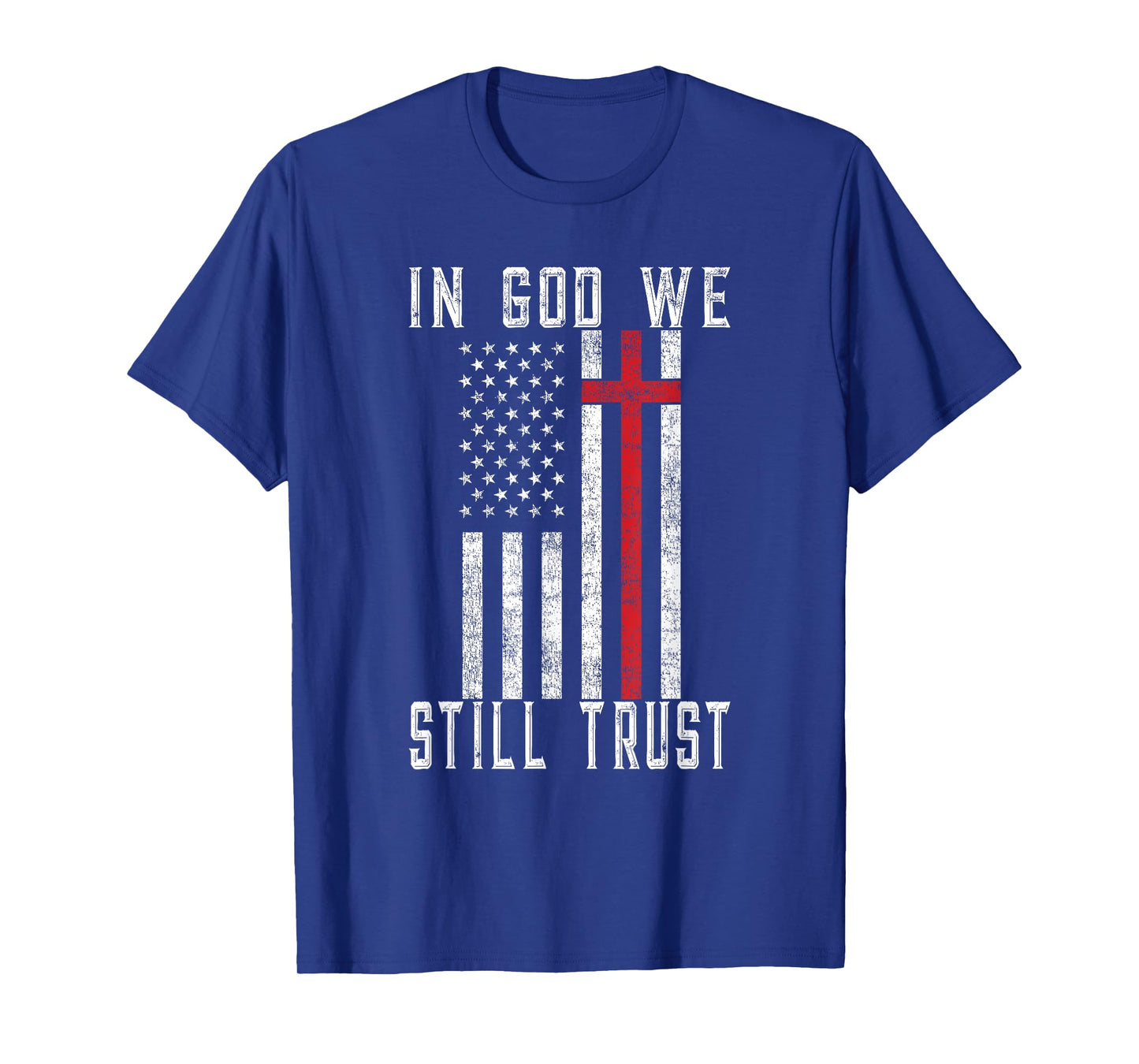 In God We Still Trust American Flag Cross Artwork T-Shirt