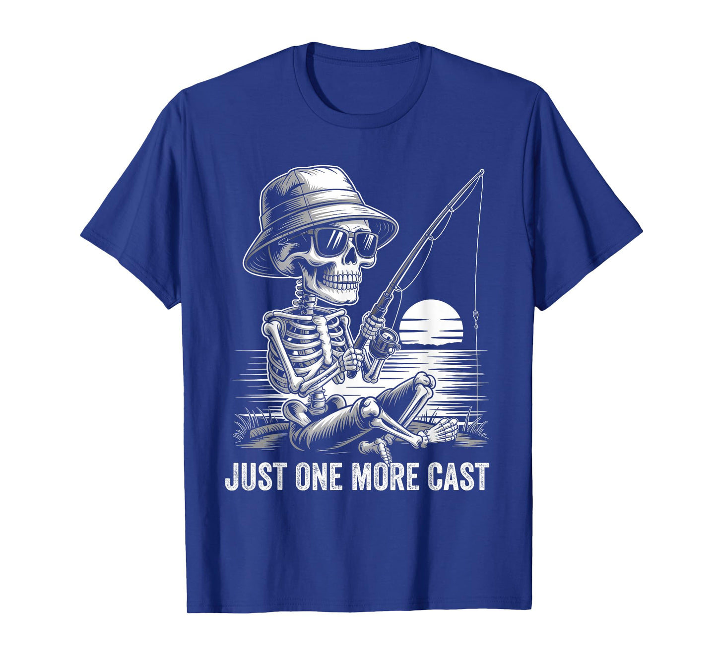 Mens Skeleton Fishing Just One More Cast Humor Gifts Fisherman T-Shirt