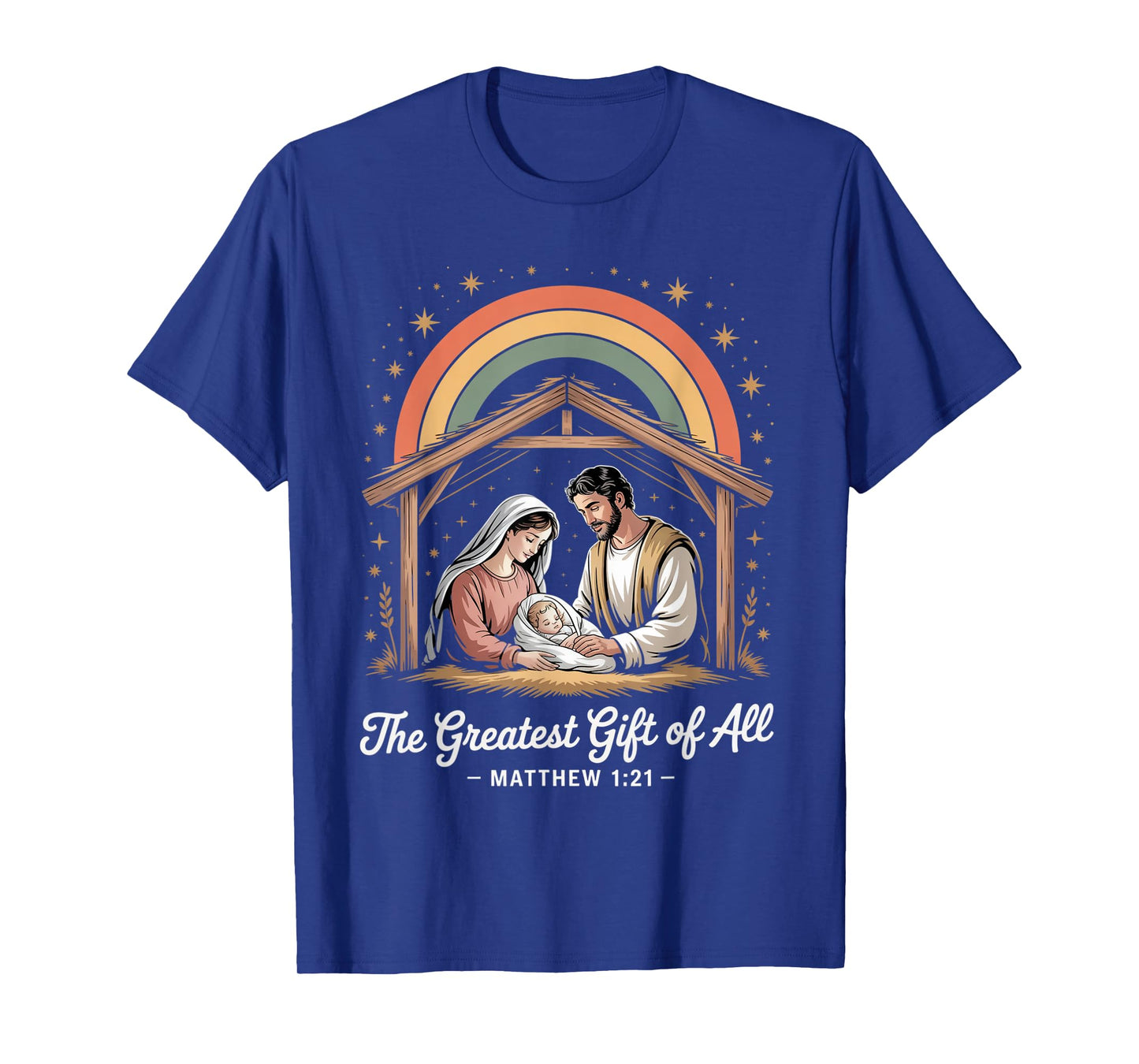 Jesus Nativity Scene Greatest Gift of All Christmas Faith T-Shirt