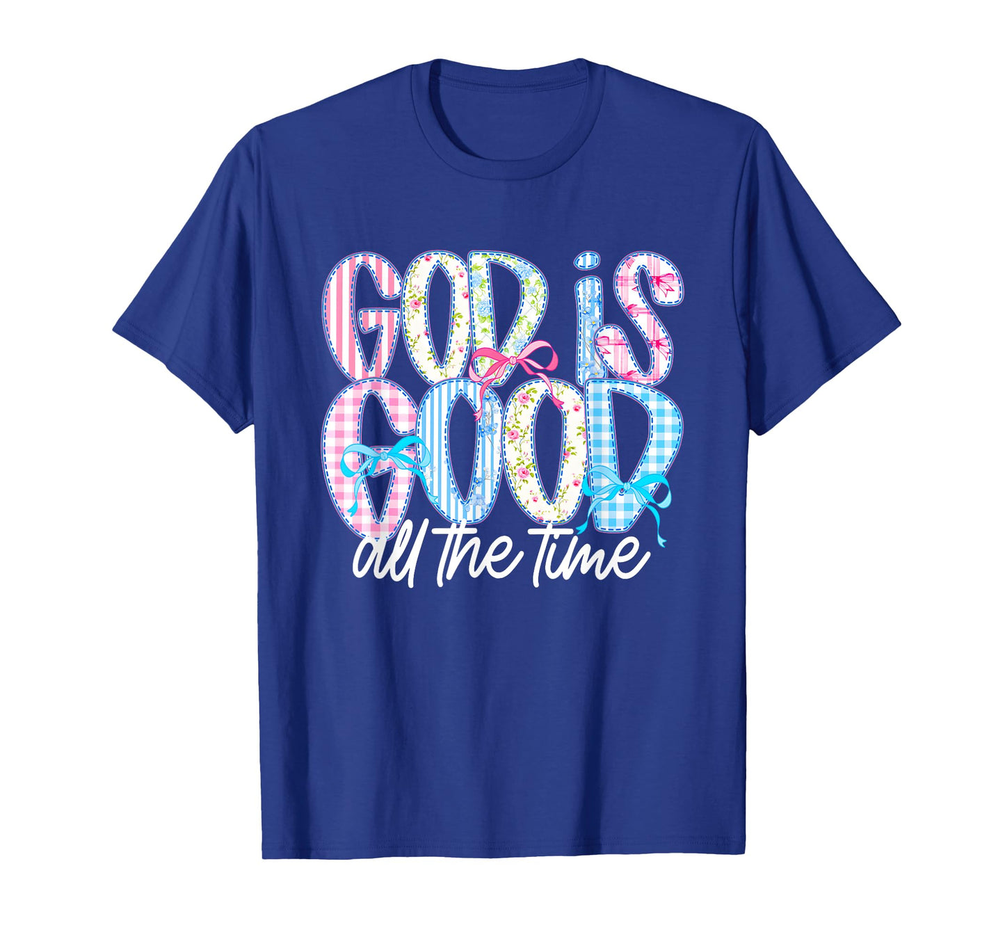 Cute Christian God Is Good All The Time Jesus Coquette Bow T-Shirt