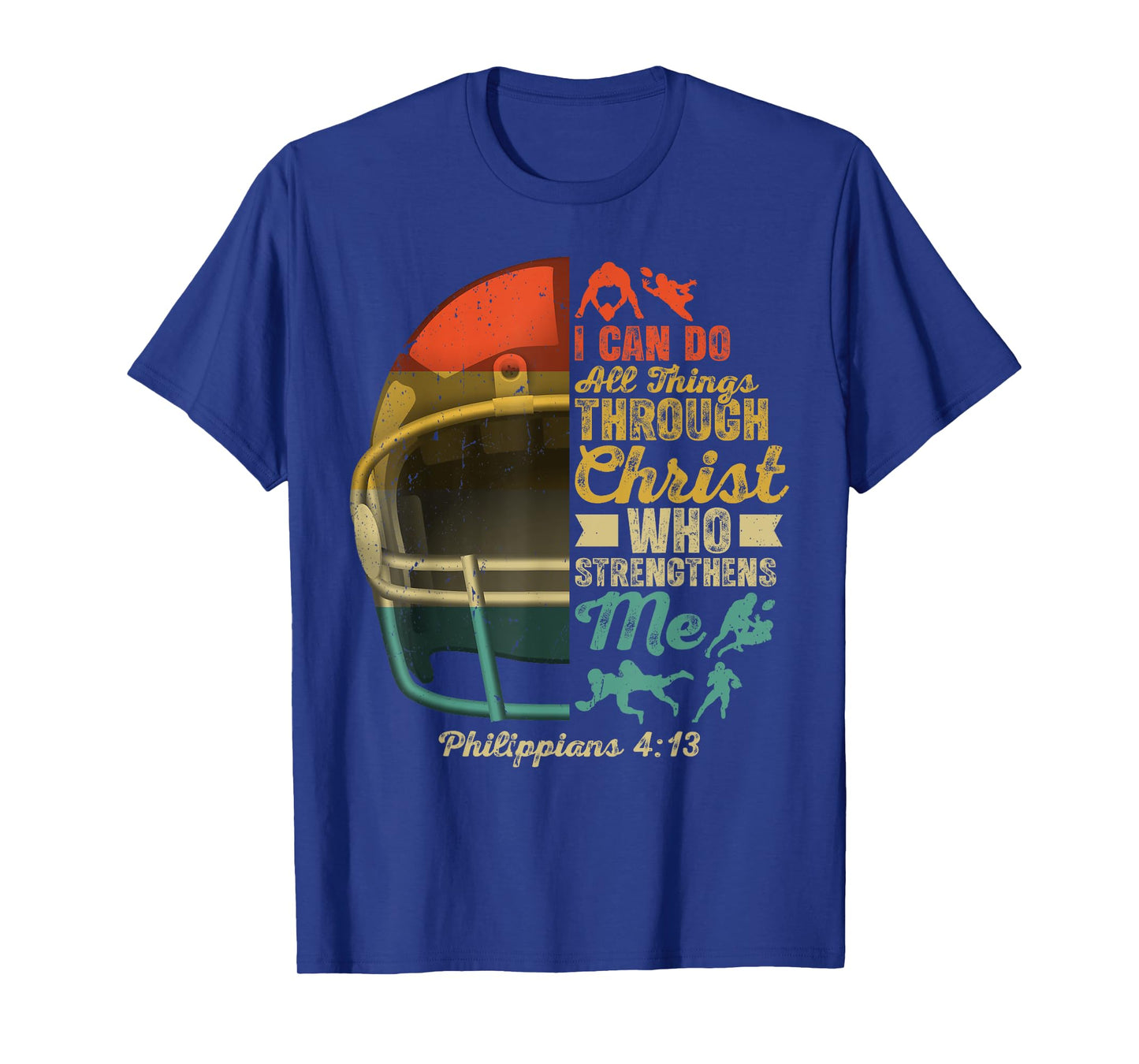 I Can Do All Things Helmet Football Player Lover Boys Men T-Shirt
