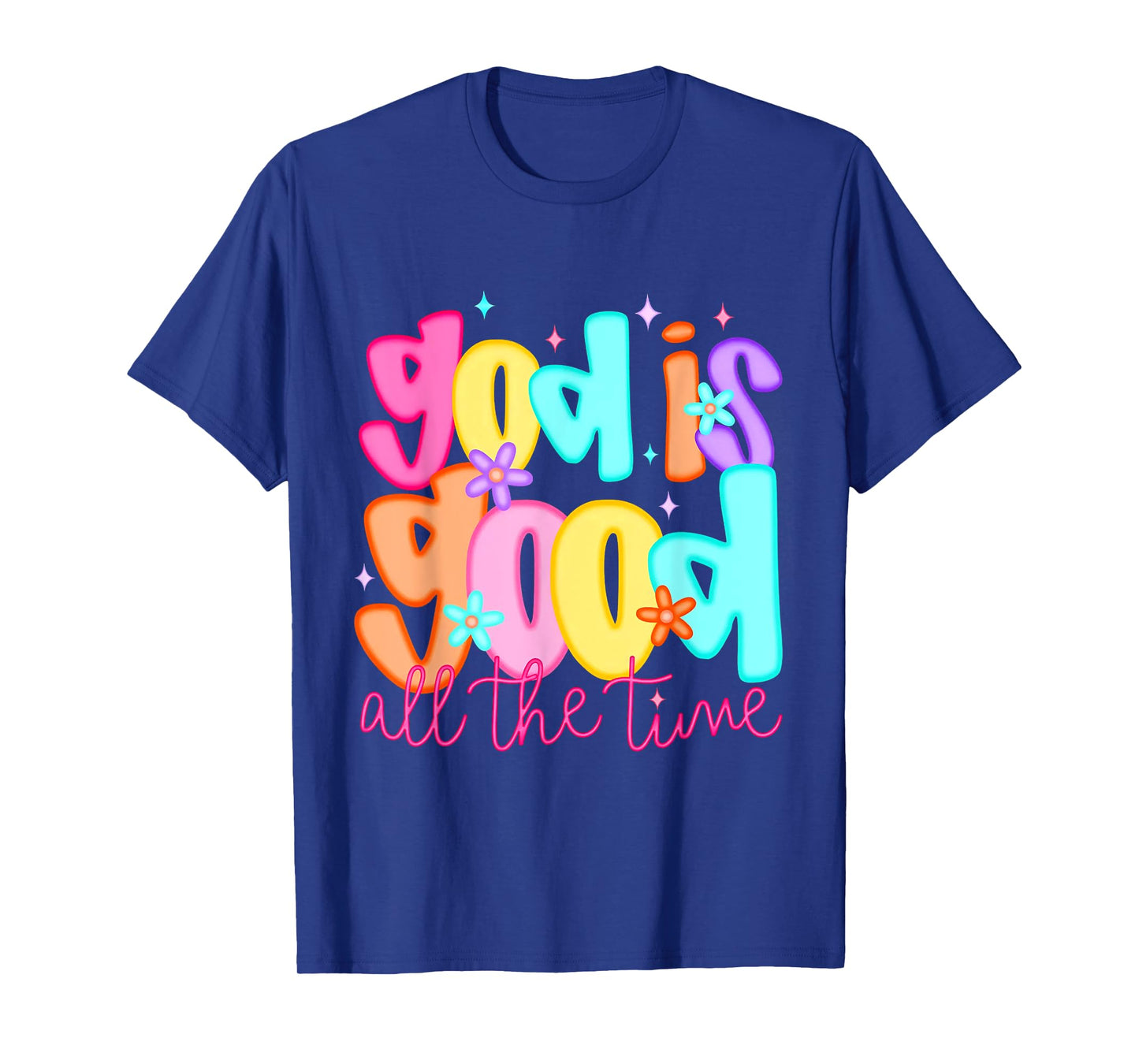 God Is Good All the Time Retro Groovy T-Shirt