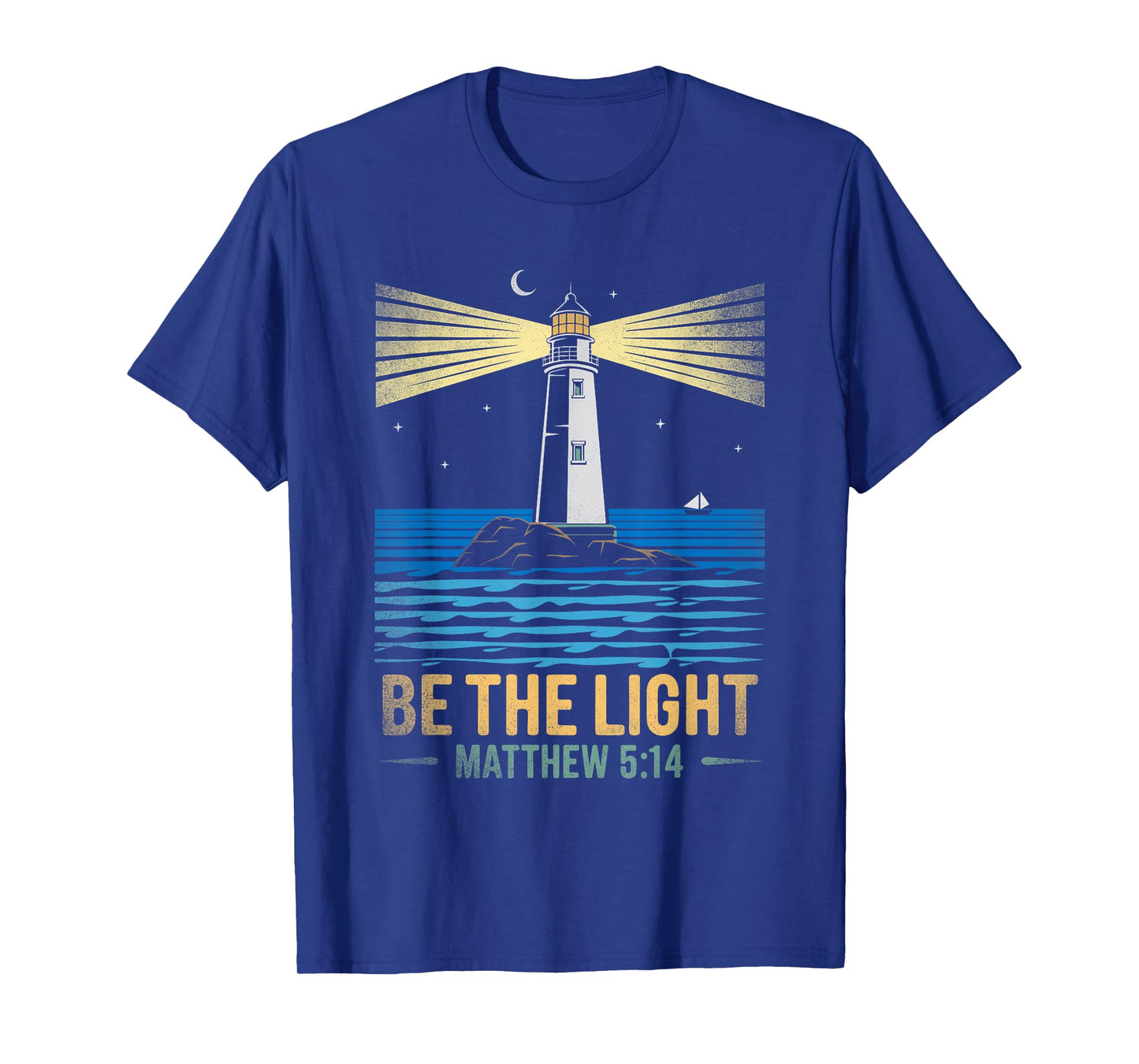Retro Vintage Lighthouse Bible verse Christian shirt T-Shirt
