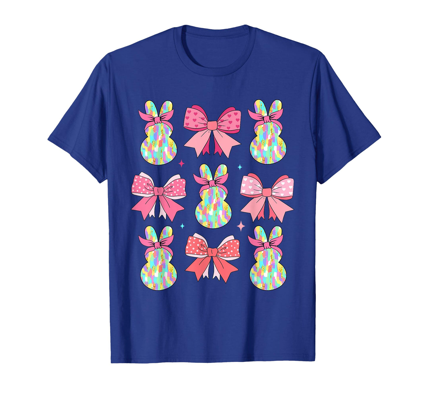 Cute Easter Bunny Face Coquette Bow Easter Day Girls Women T-Shirt