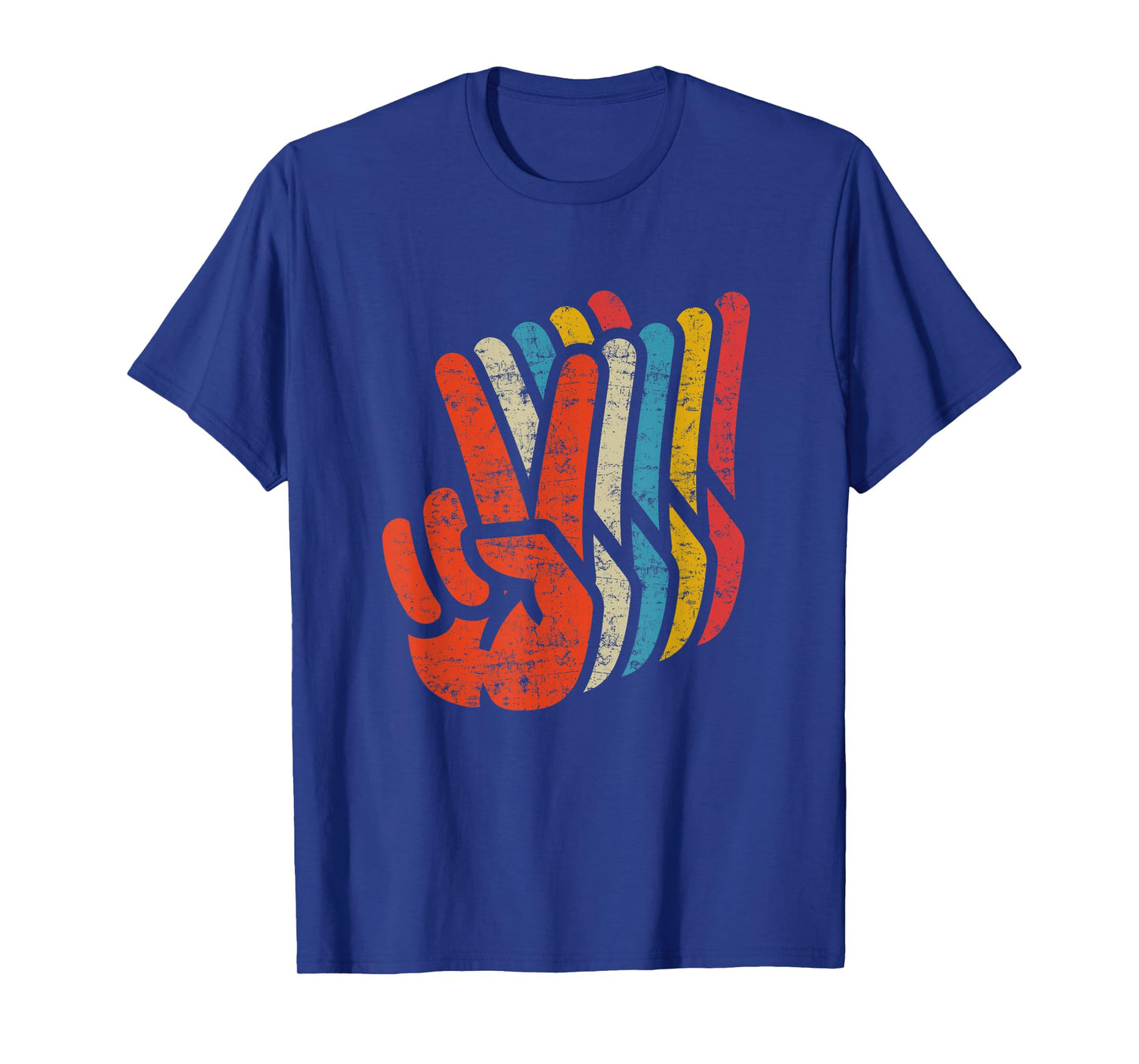 Retro Peace Sign V Fingers Graphic 60s 70s Vintage Peace T-Shirt