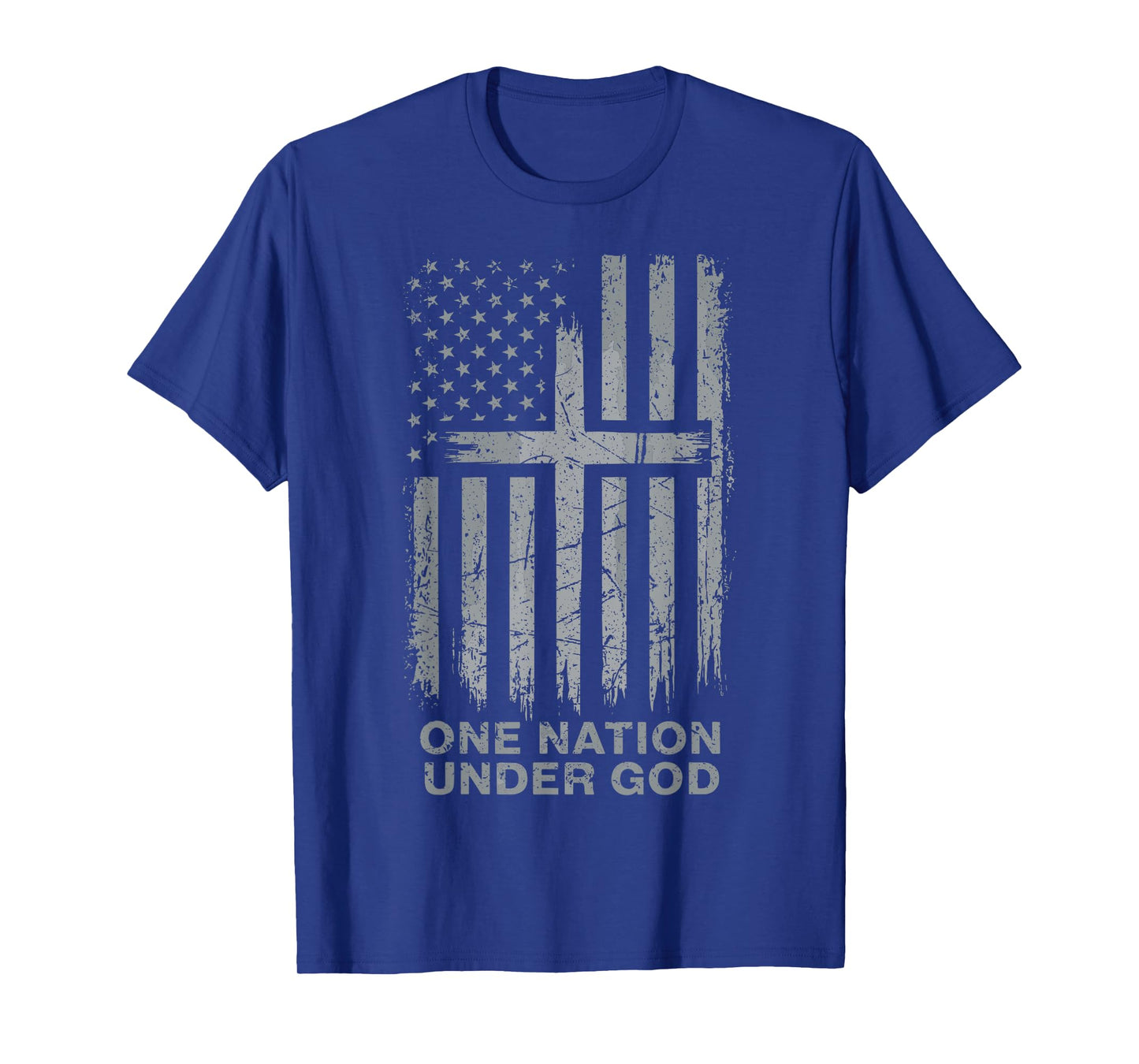 One Nation Under God Christian American Flag Design T-Shirt