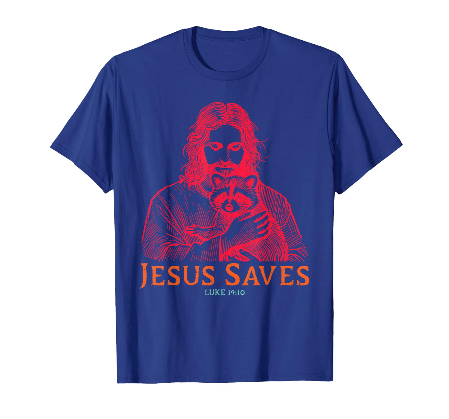 Je-sus Saves Luke 19:10 Christian Design T-Shirt