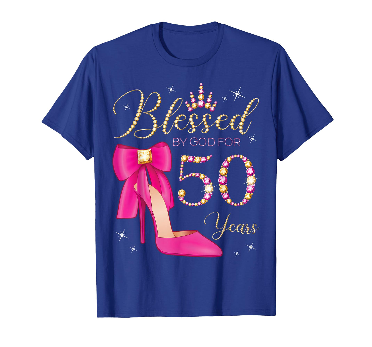 Blessed By God For 50 Years Old 50th Birthday Party Queen T-Shirt