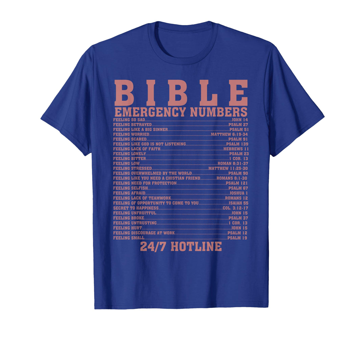 Funny Bible Emergency Numbers Gift Men Women Cool Christian T-Shirt