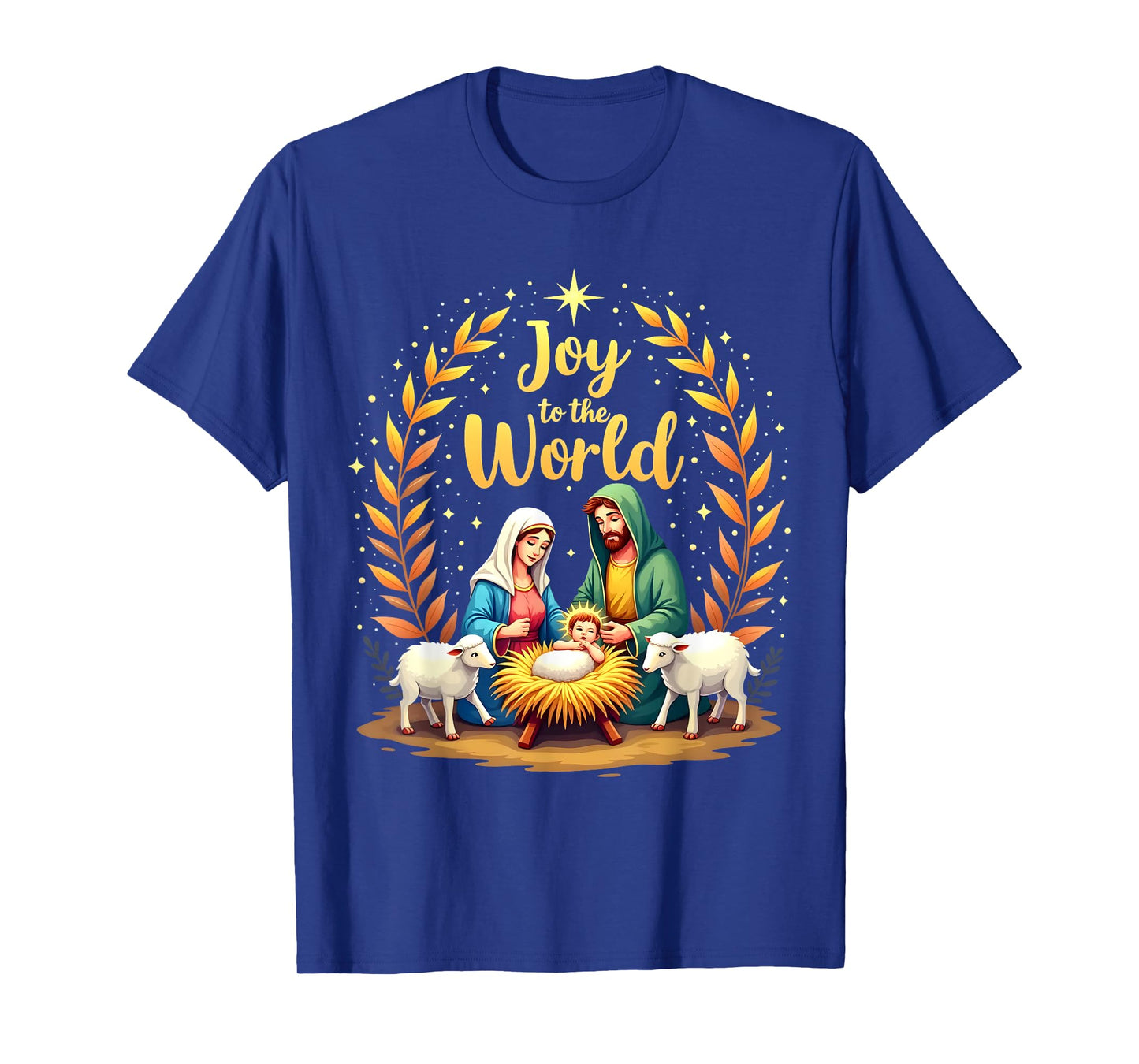 Joy To The World Christmas Nativity Christian Birth Of Jesus T-Shirt