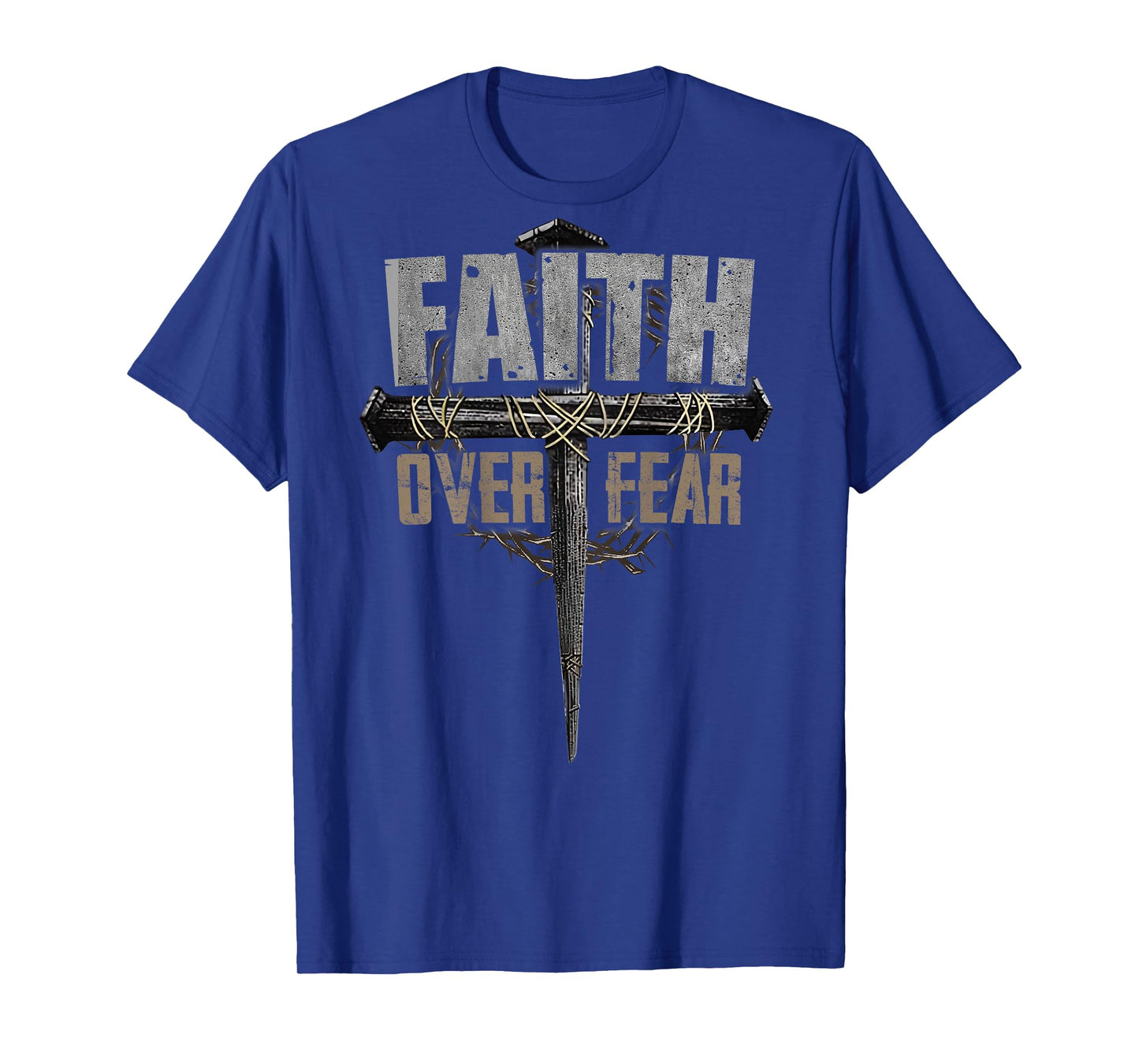 God Jesus Christ Cross Faith Over Fear Religious Christian T-Shirt