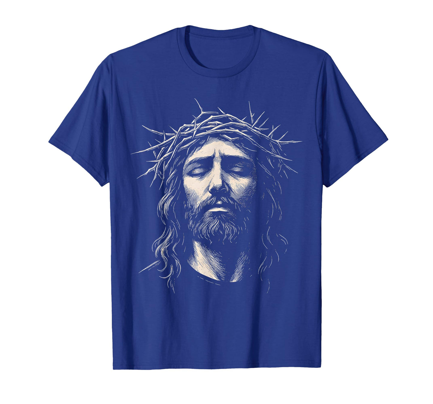 HUGvyn Jesus Christian Face Crown of Thorns Religious Faith T-Shirt