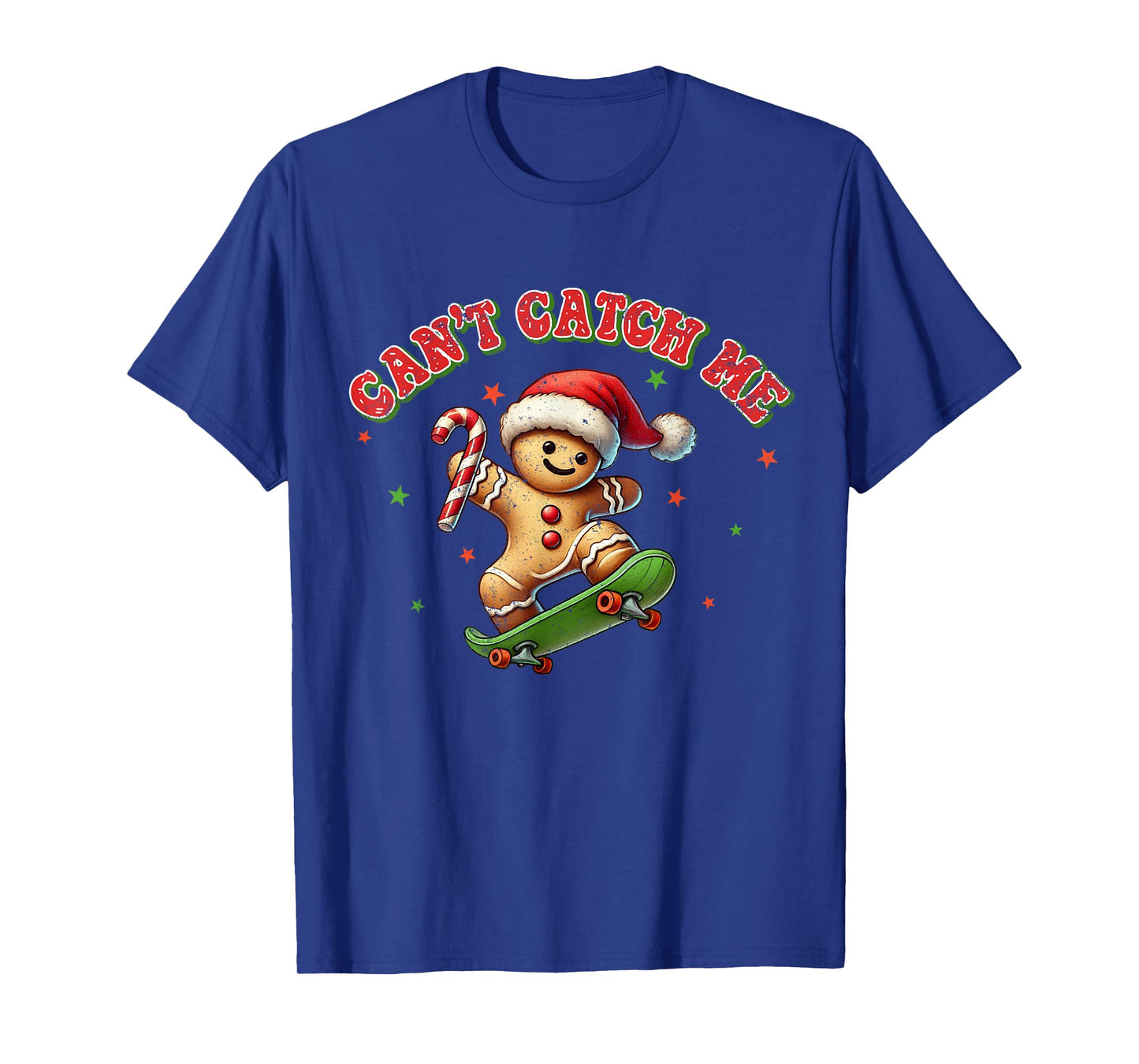 Can't Catch Me Retro Christmas Gingerbread Boy Xmas Kids T-Shirt