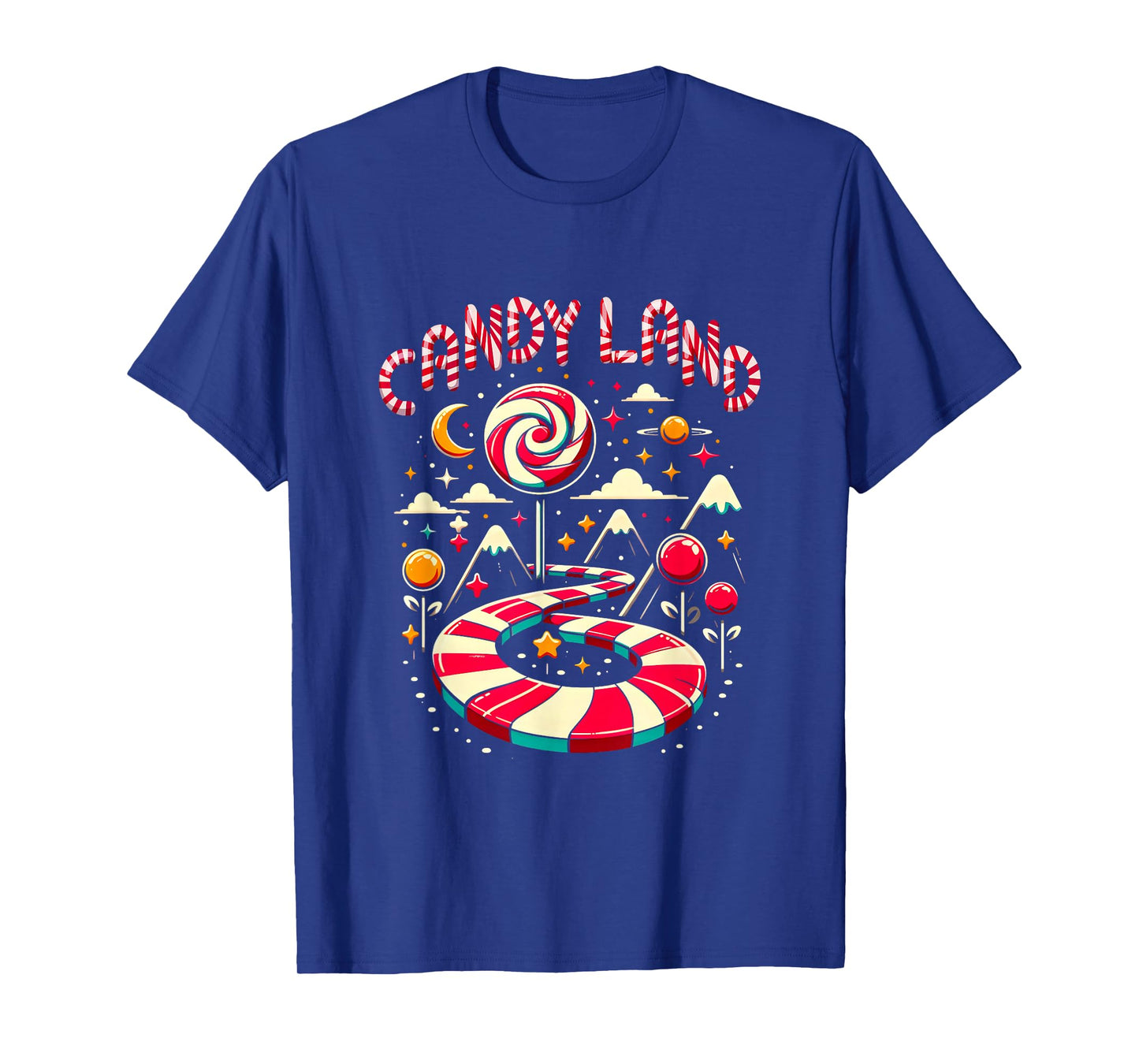 Xmas Candy Land Rainbow Trail Candy Cane Merry Christmas T-Shirt