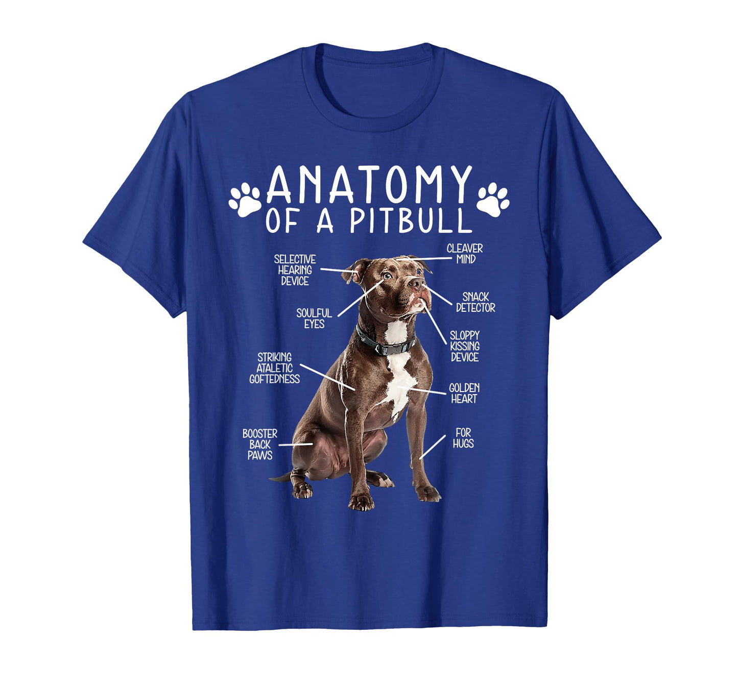 Anatomy Of A Pitbull Funny Dog Lover Humor Quote T-Shirt