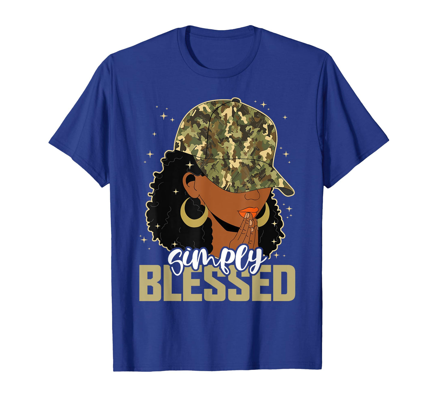 Blessed Black Woman Praying Afro African American Christian T-Shirt