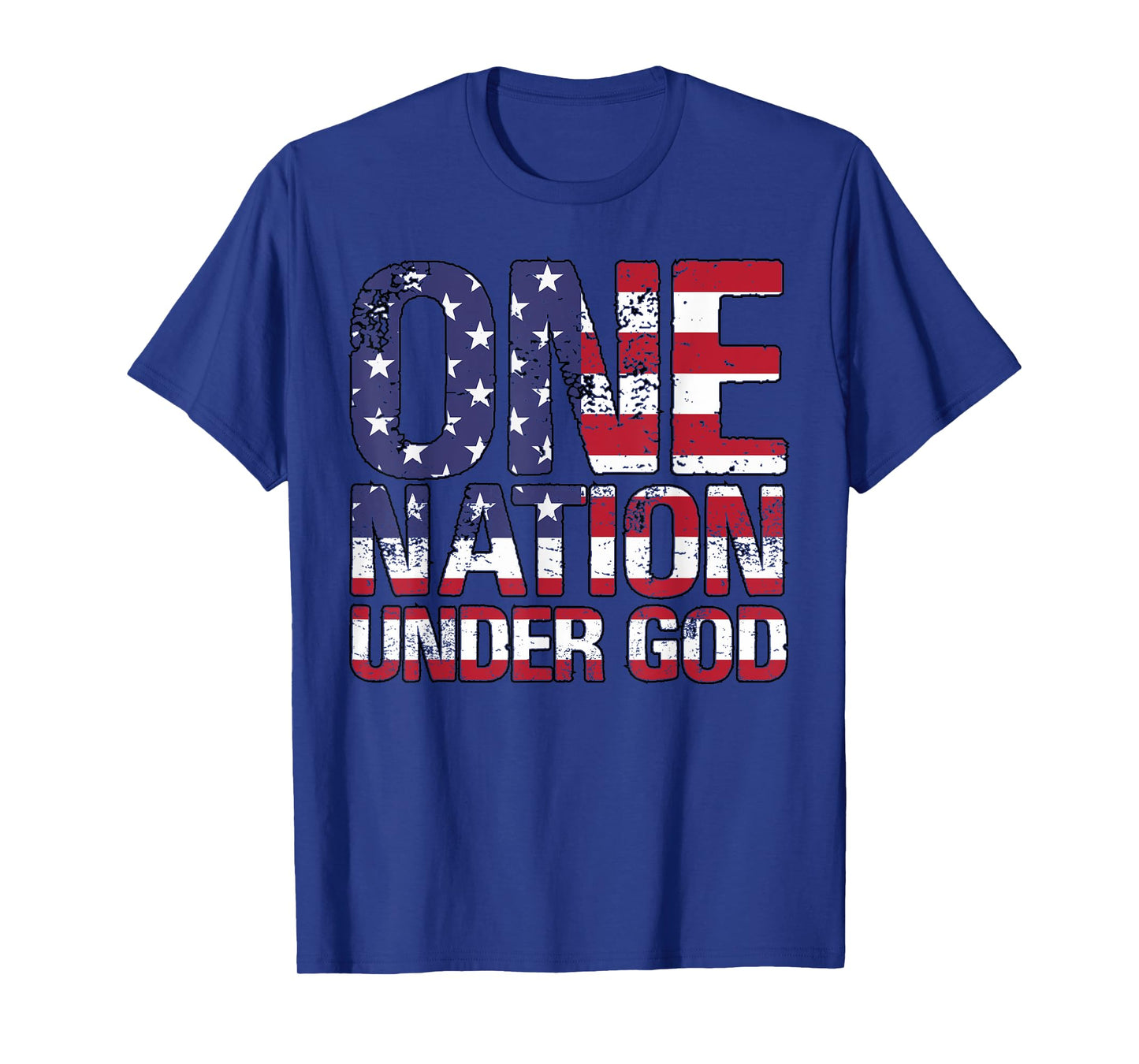 ONE NATION UNDER GOD Flag 4th Of July Patriotic Christian T-Shirt