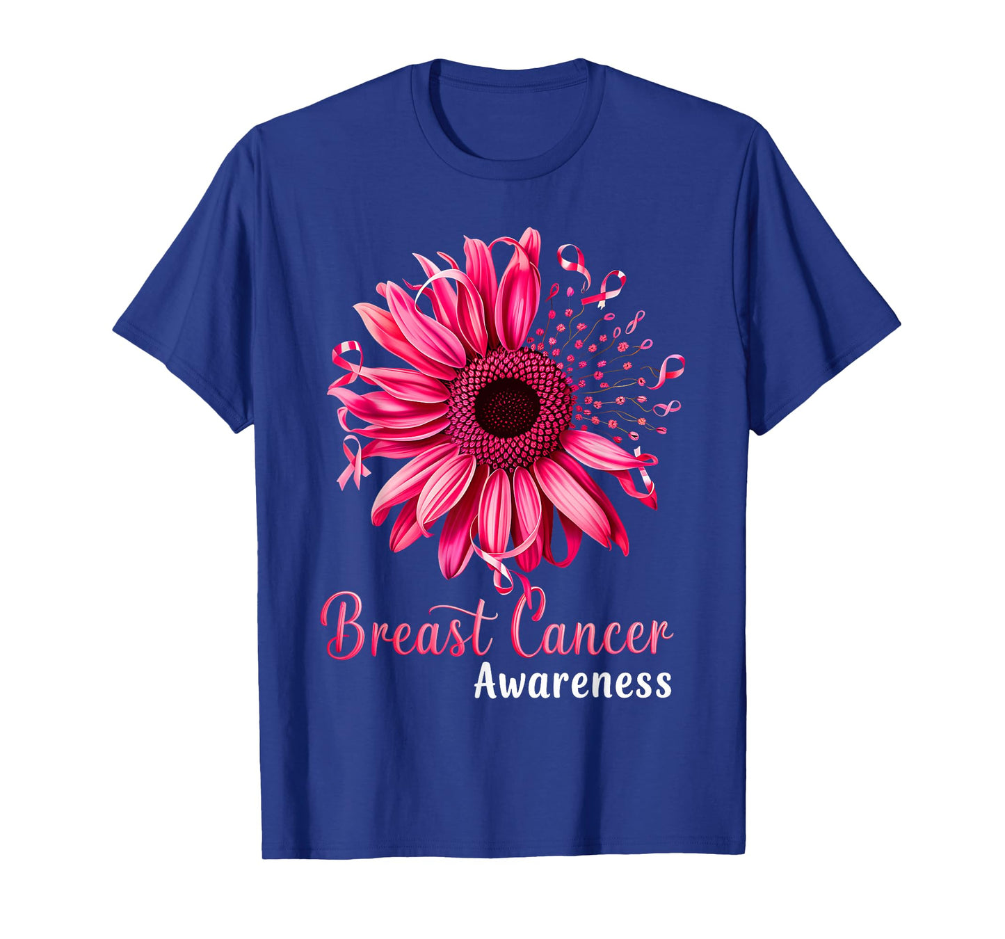 Sunflower Breast Cancer Awareness Pink Ribbon in October T-Shirt