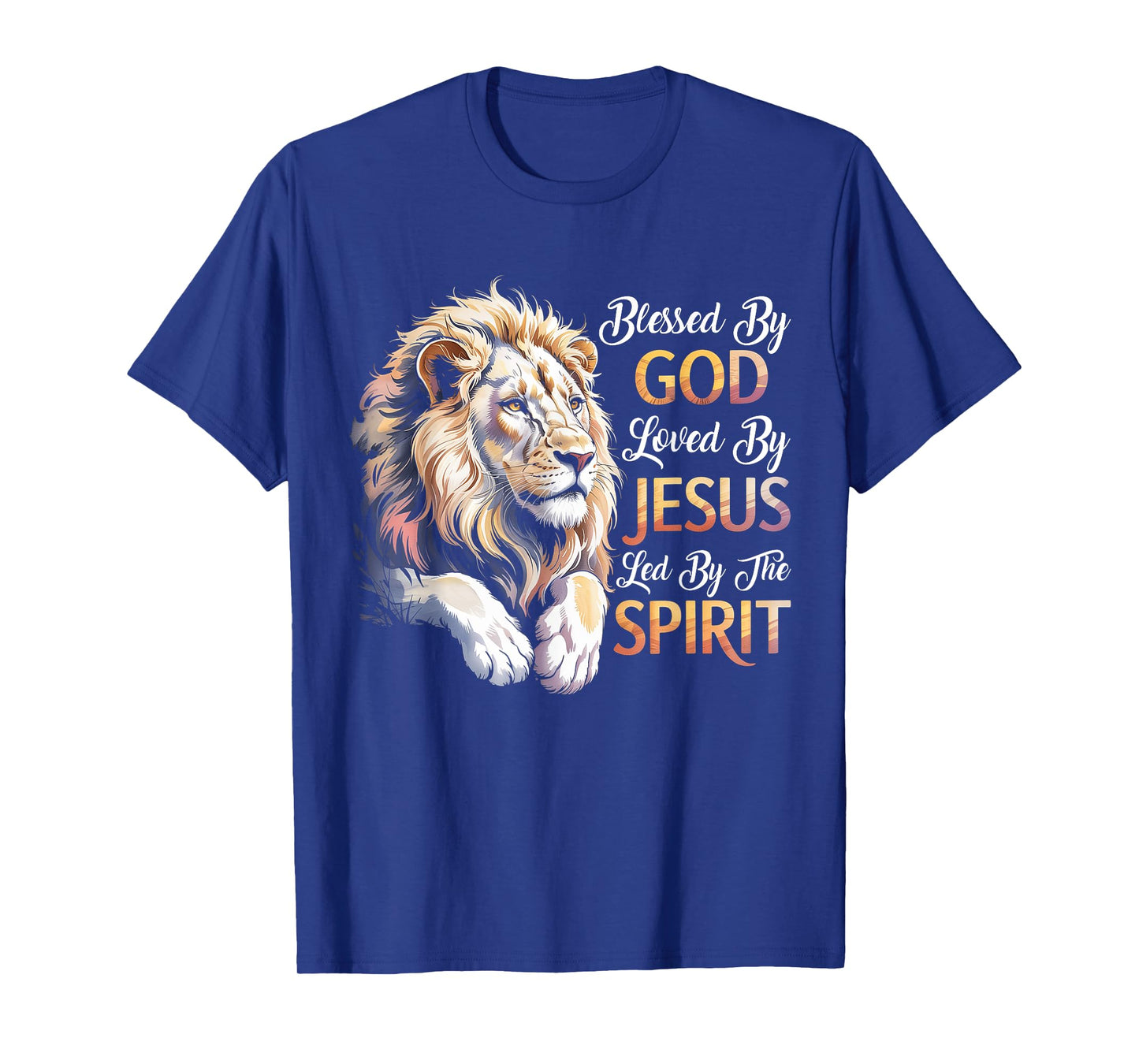Blessed By God - Loved By Jesus Christian Lion T-Shirt