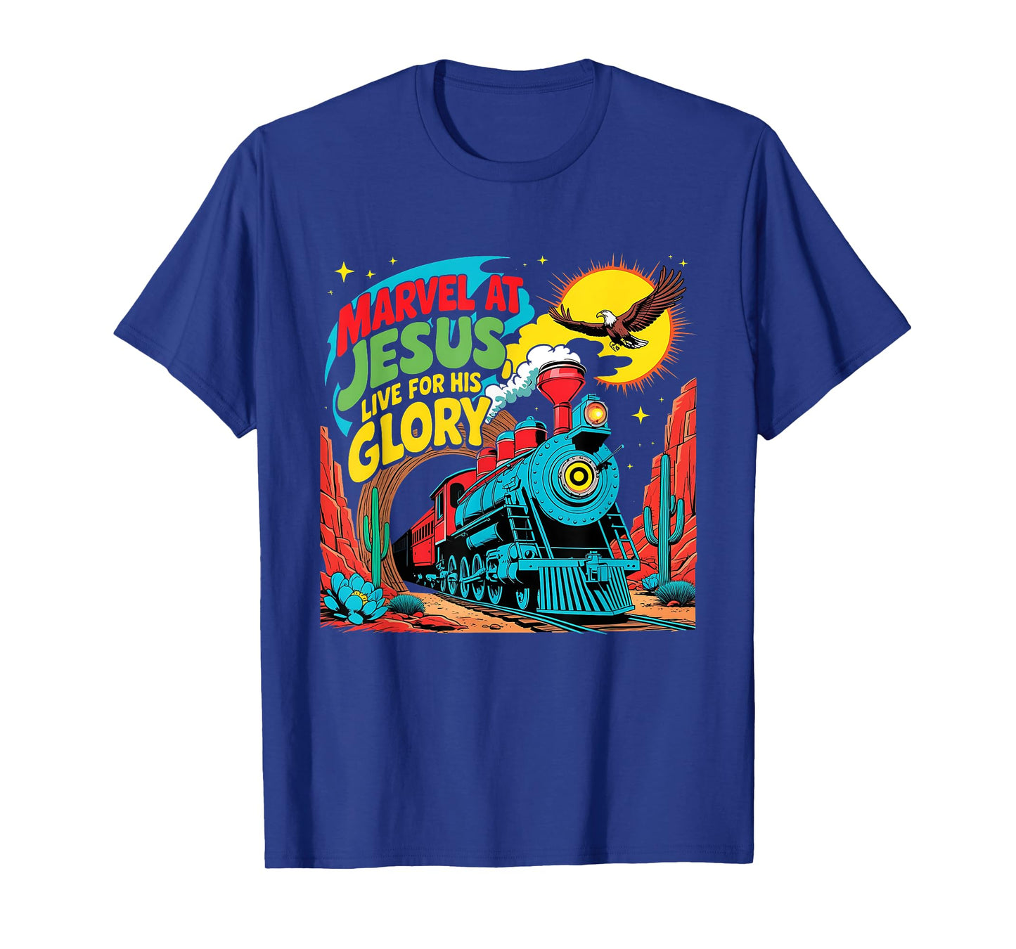 Marvel at Jesus Train Theme Christian VBS 2025 T-Shirt