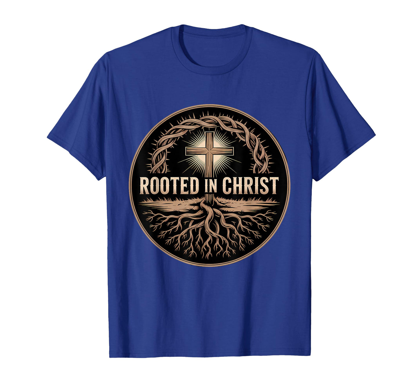 Rooted in Christ Christian Faith Jesus Cross T-Shirt