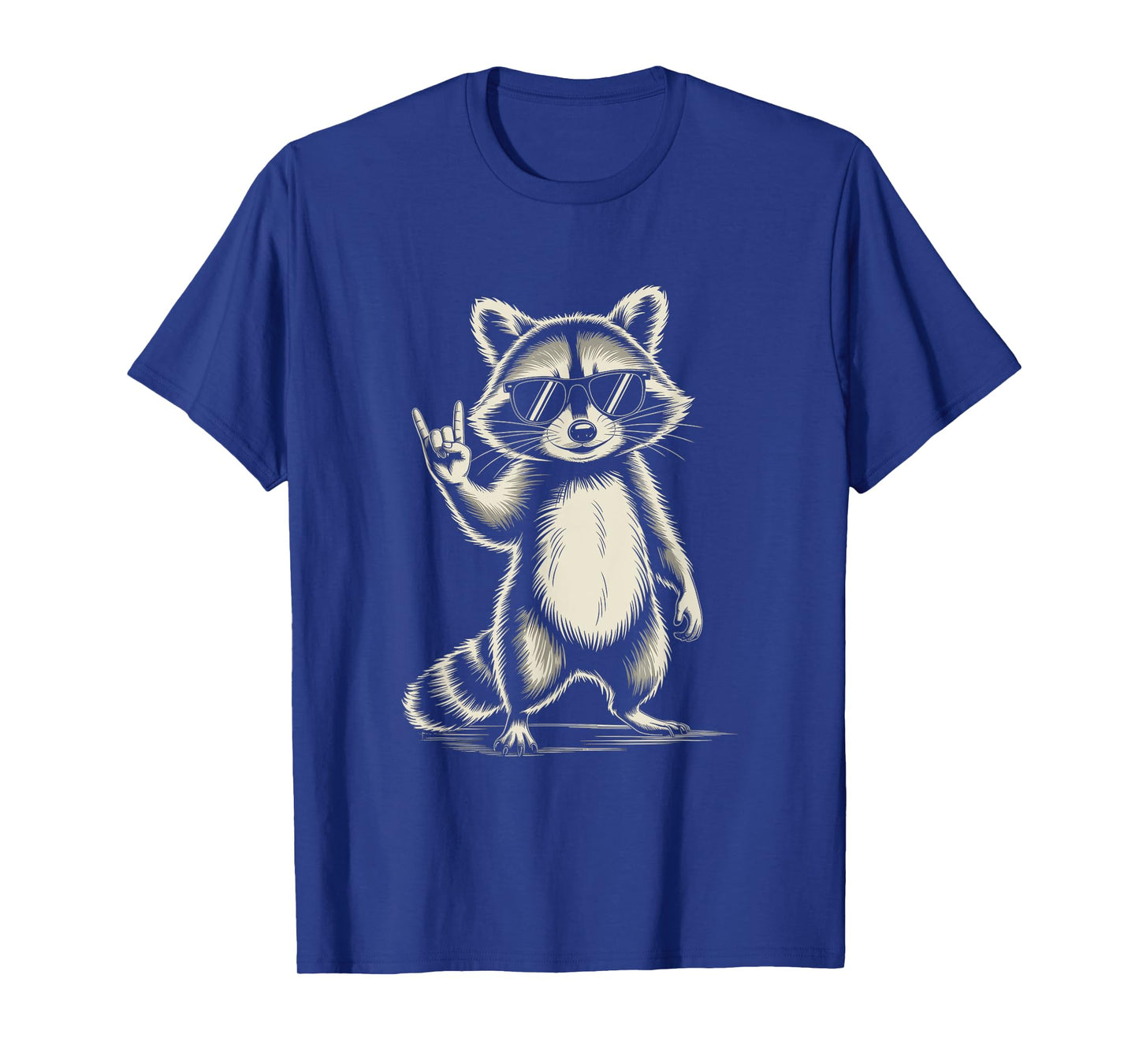 Retro Raccoon Rock Music For Men Women Funny Raccoon T-Shirt