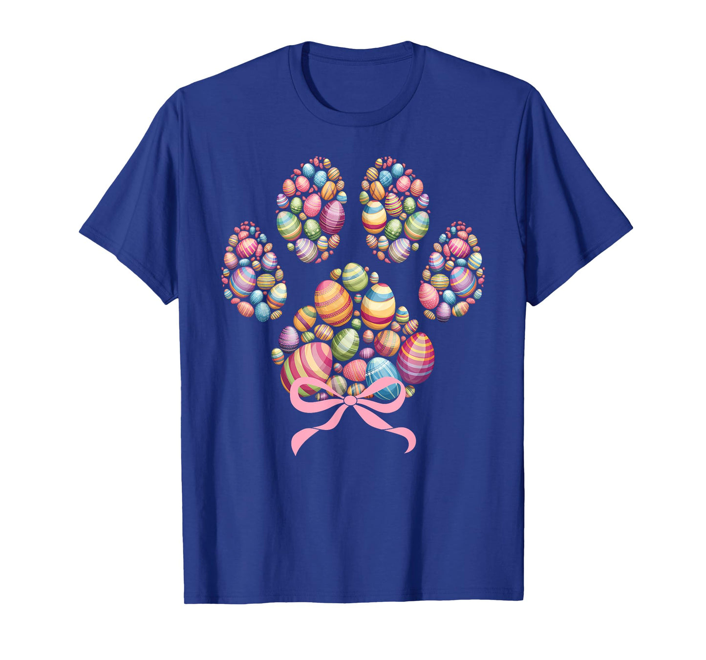 Funny Dog Paw Print Easter Eggs Happy Easter Day Boys Girls T-Shirt