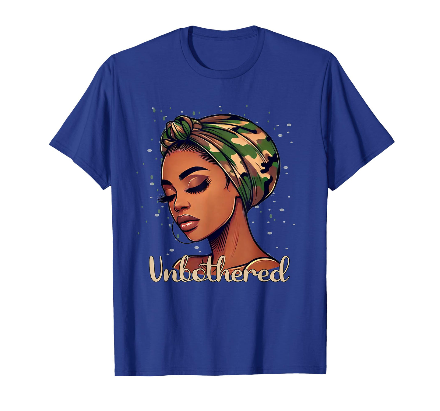 Unbothered Camo Scarf Black Woman Camouflage T-Shirt