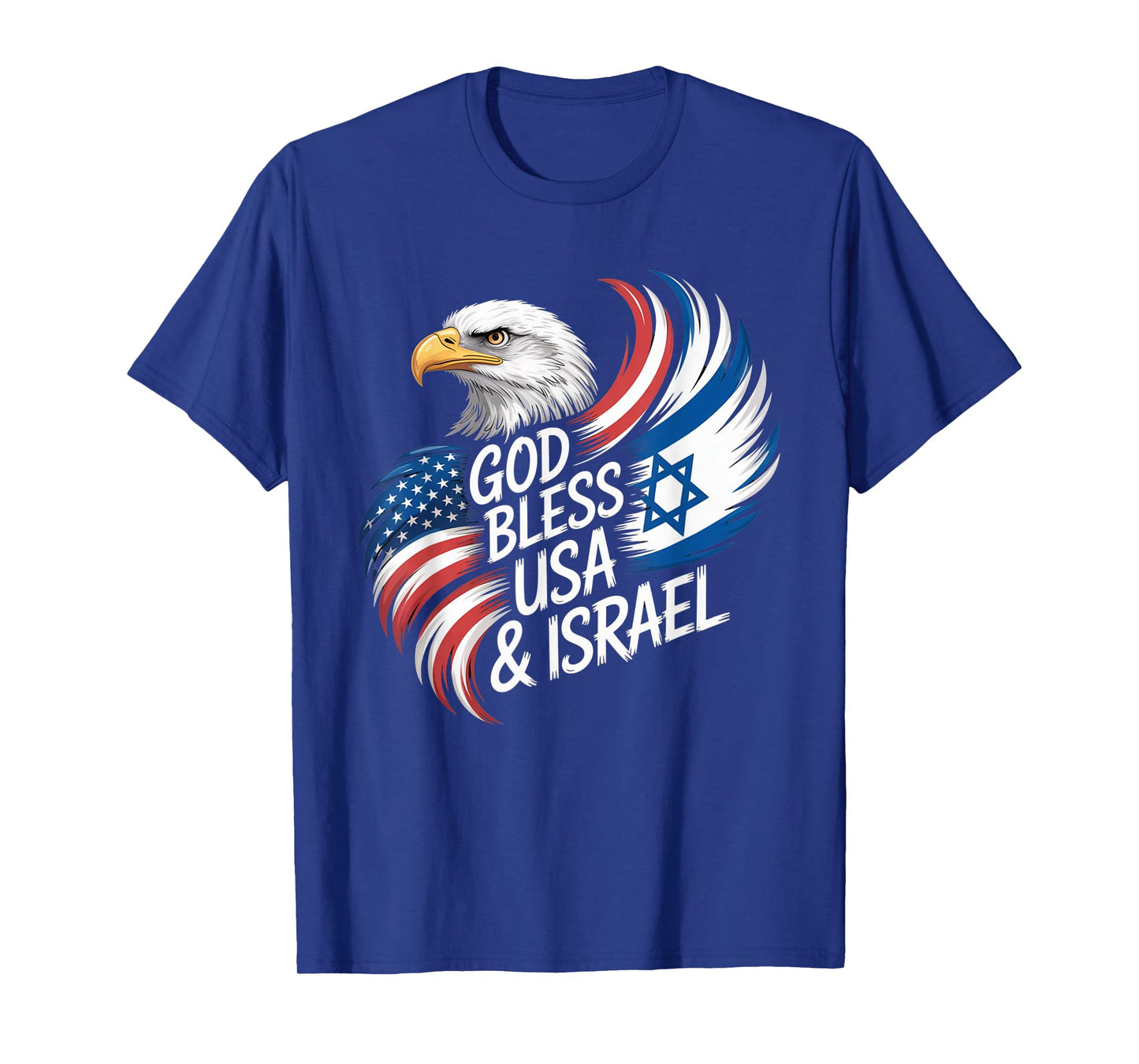 God Bless USA & Israel Support Patriotic Tee T-Shirt