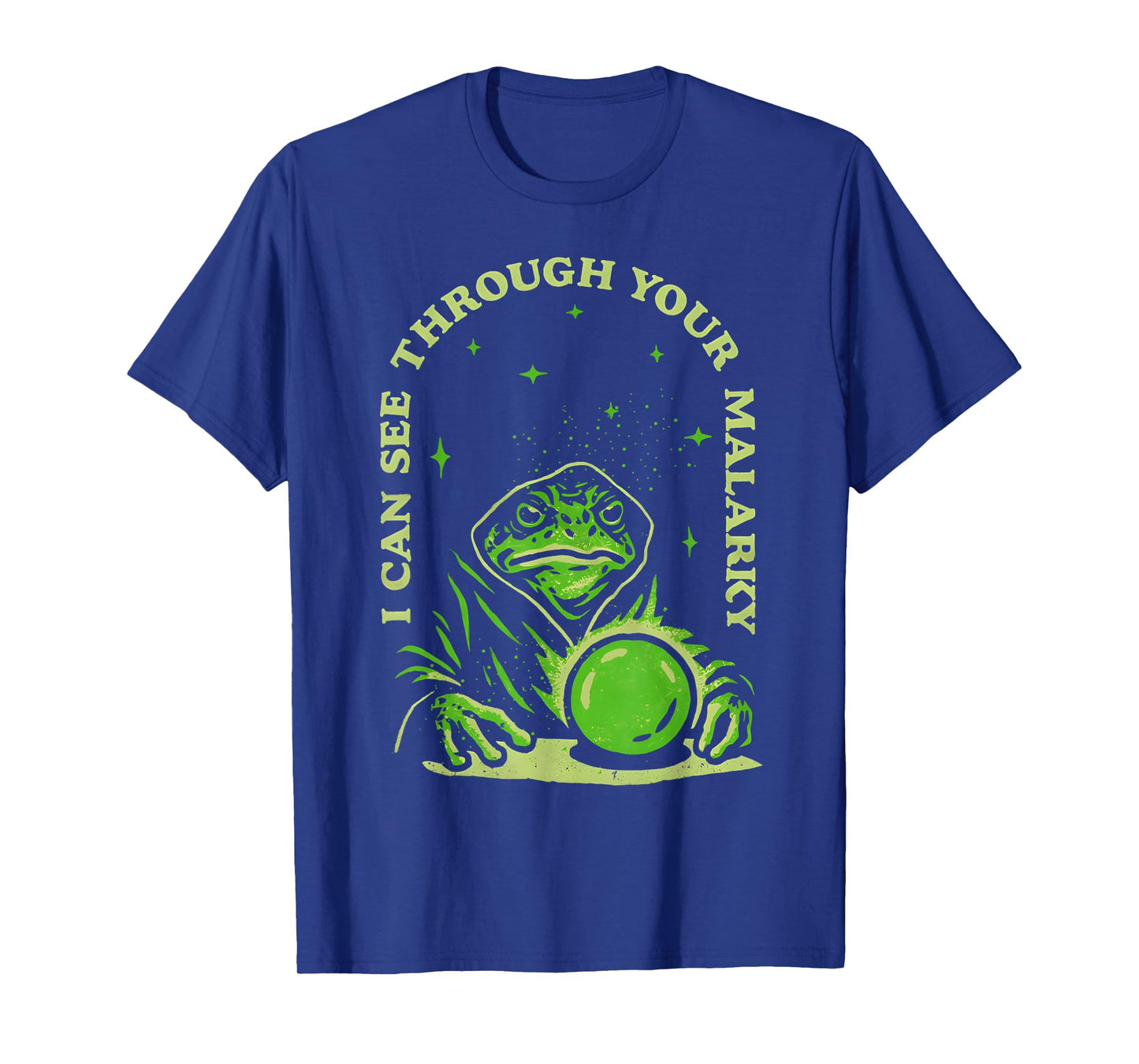 I Can See Through Your Malarky Frog Wizard T-Shirt