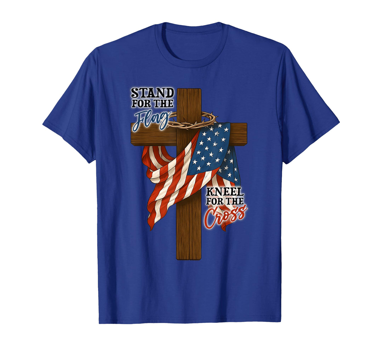 Stand For The Flag 4th Of July Cross USA Flag Christian Men T-Shirt