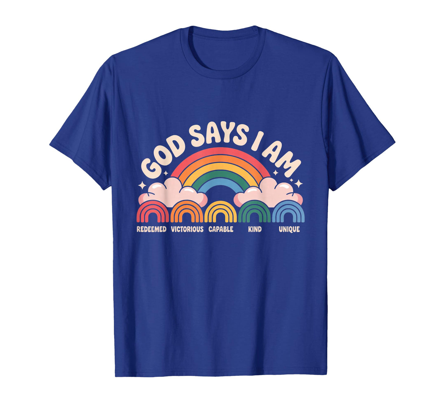 God Says I Am Rainbow Christian Kids Design T-Shirt