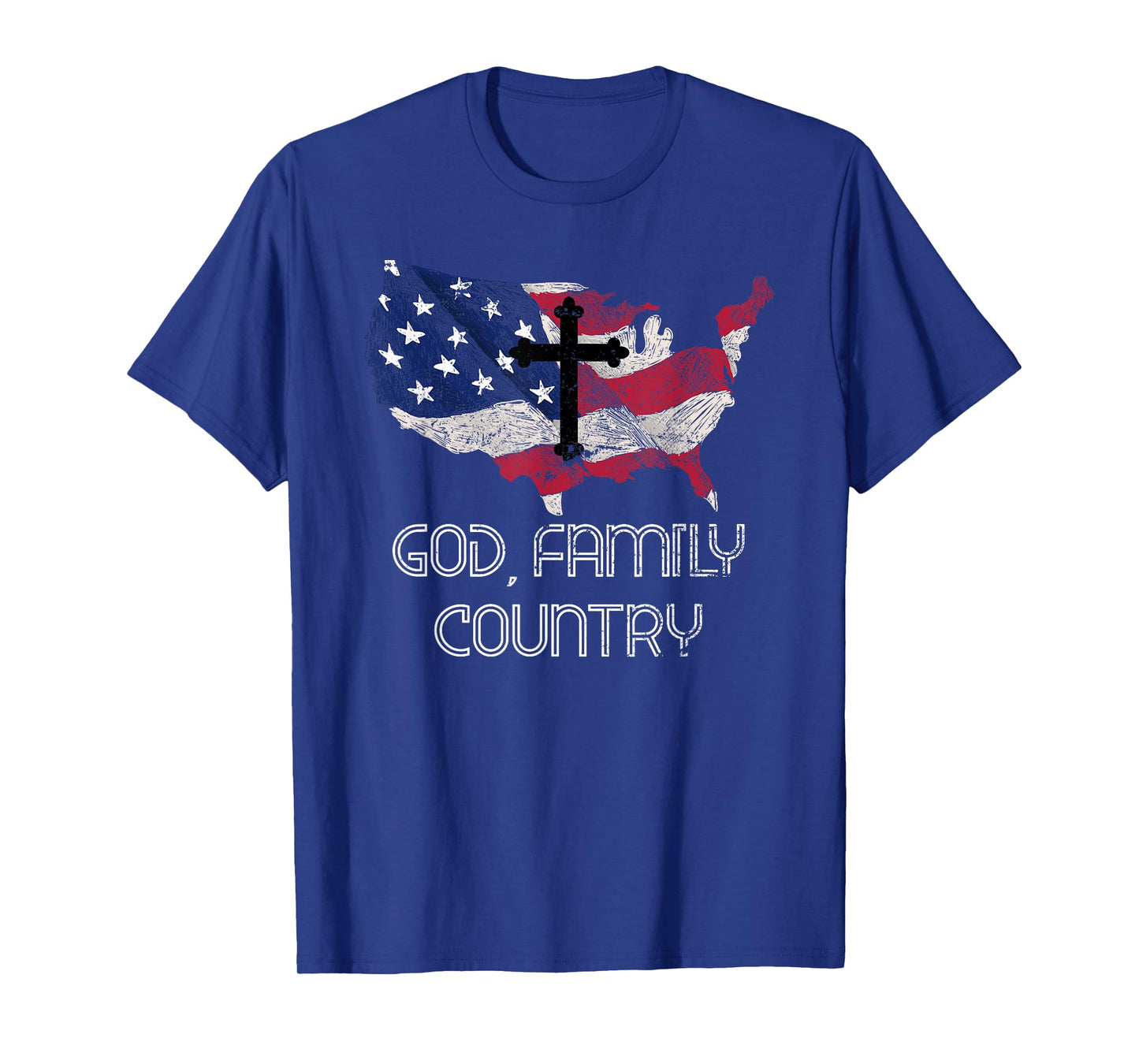 Patriotic Christian Cross American Pride Jesus Lord Prayer T-Shirt