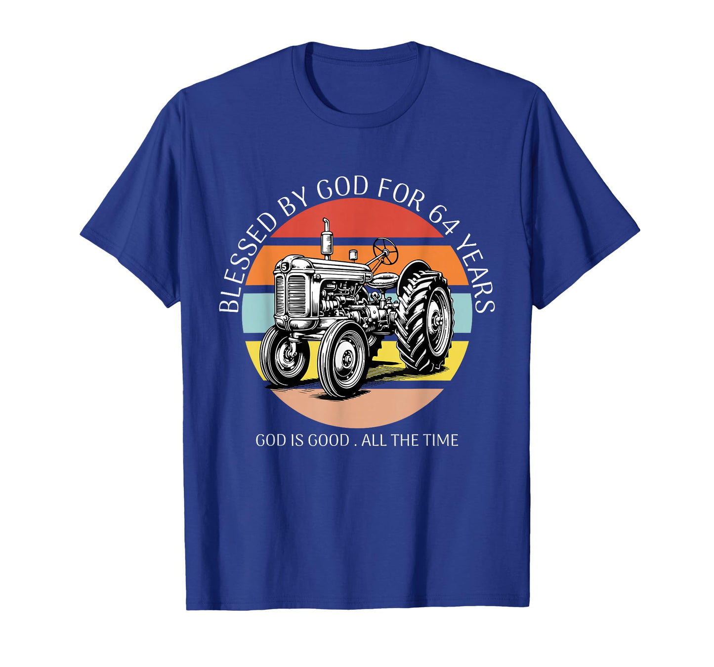 Blessed by God for 64 Years Old Farm Tractor 64th Birthday T-Shirt