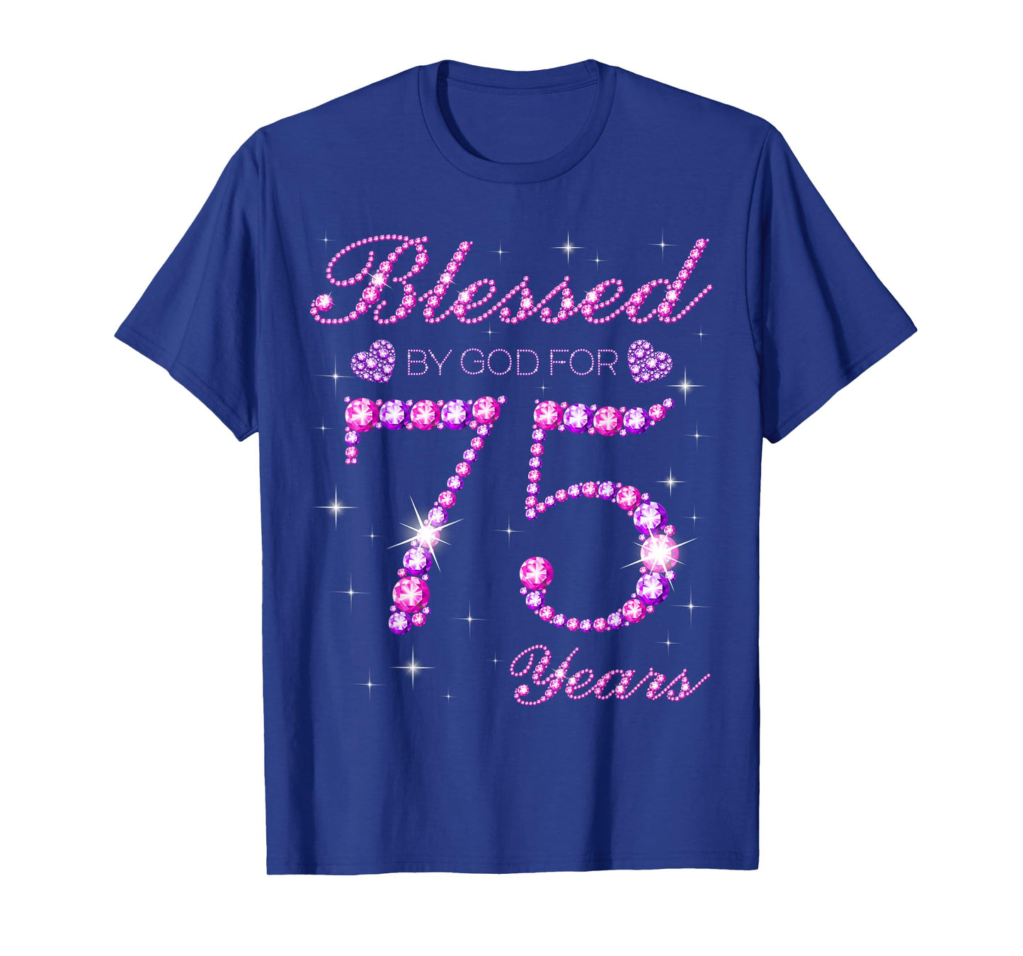 Blessed by God for 75 Years Old 75th Birthday Party T-Shirt