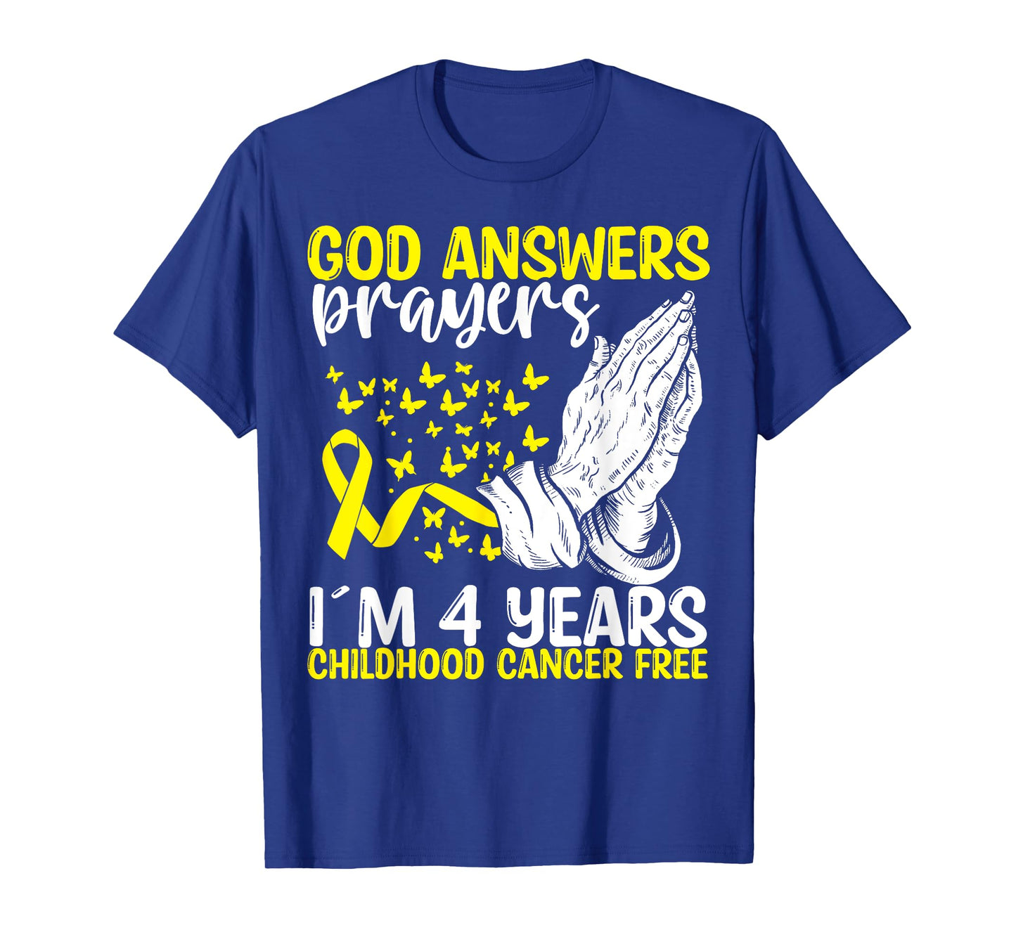 4 Years Childhood Cancer Free God Neuroblastoma Awareness T-Shirt