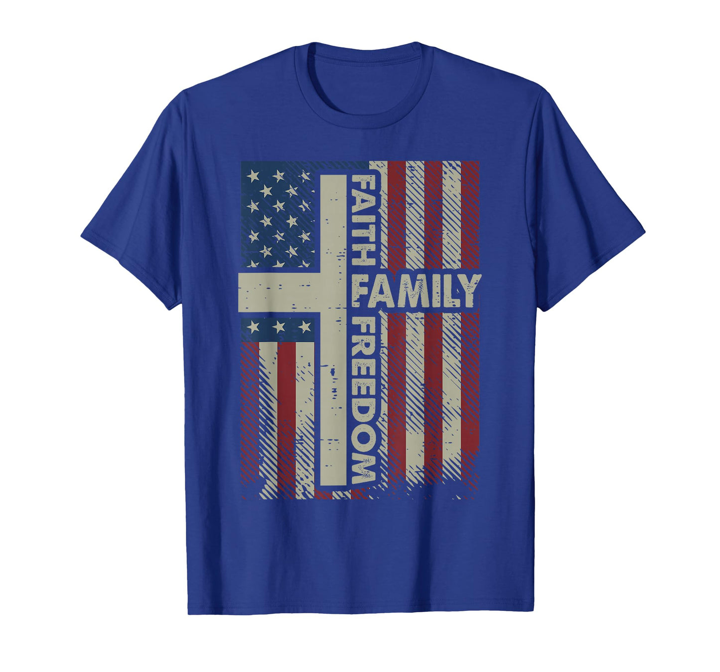 Faith US Flag Christian Religious God Jesus Men Women Kids T-Shirt