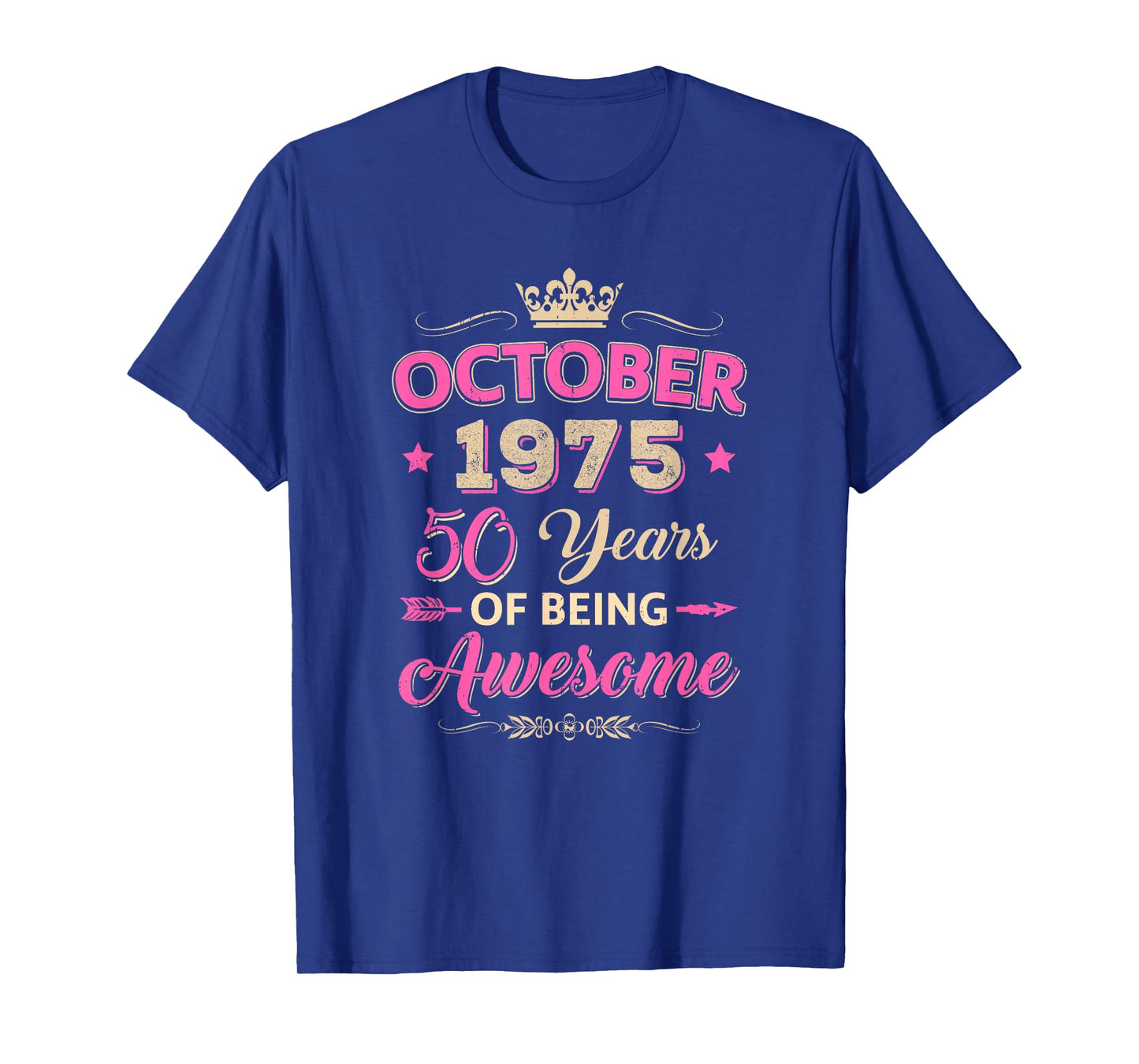 October 1975 50 Years of Being Awesome Retro 50Th Birthday T-Shirt