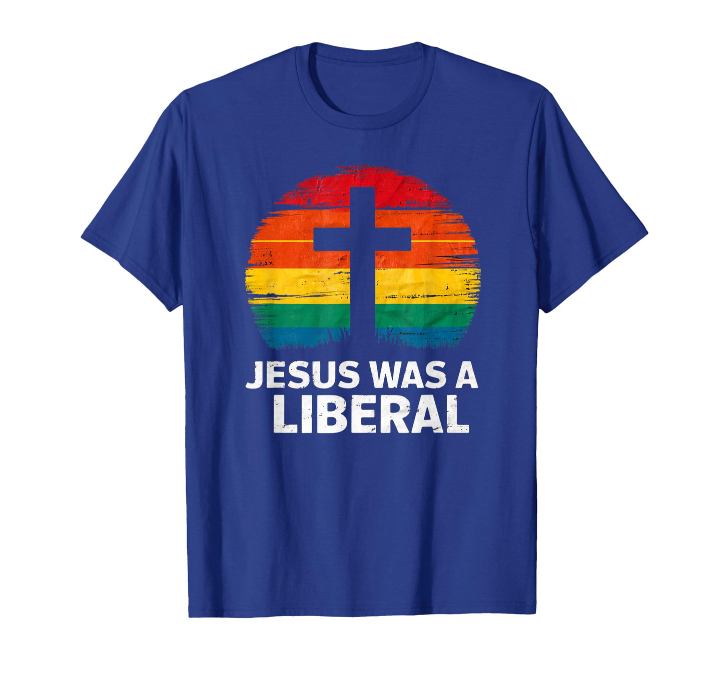 Jesus Was A Liberal Retro Vintage Sunset Progressive T-Shirt