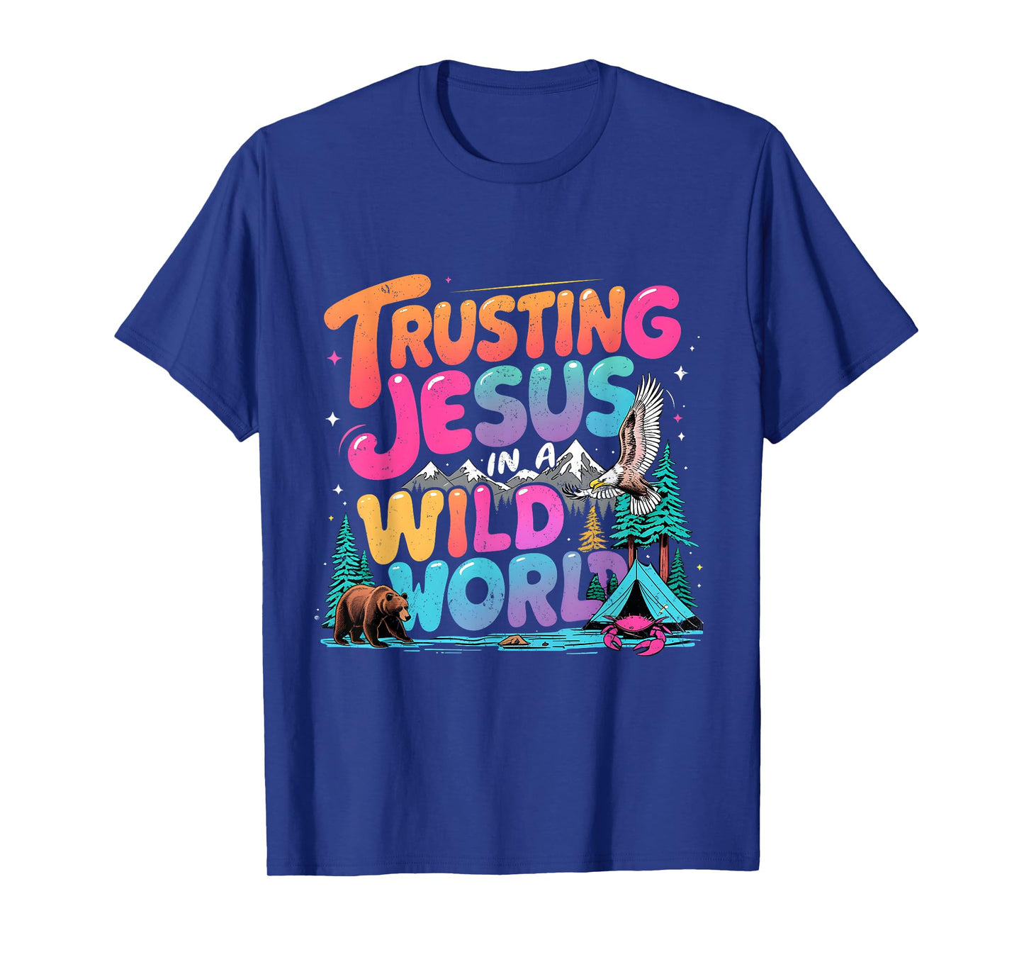 Trusting Jesus in a Wild World VBS 2025 Camping Theme T-Shirt