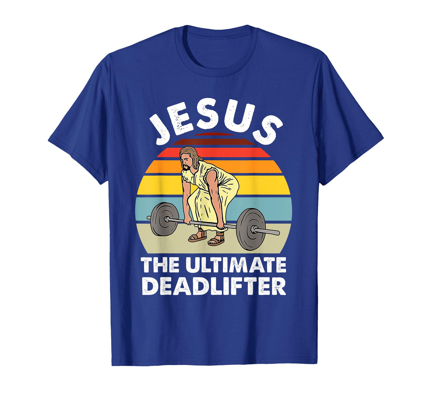 Vintage Jesus The Ultimate Deadlifter Funny Gym Bodybuliding T-Shirt
