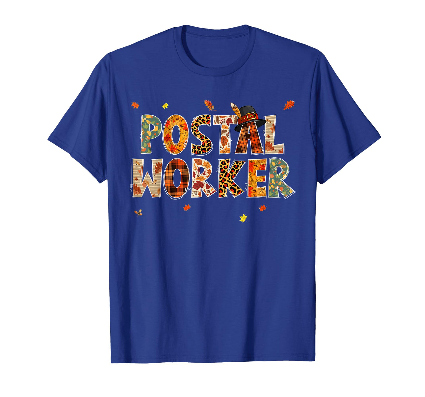 Funny Postal Worker Pumpkin Autumn Tree Fall Leaves T-Shirt