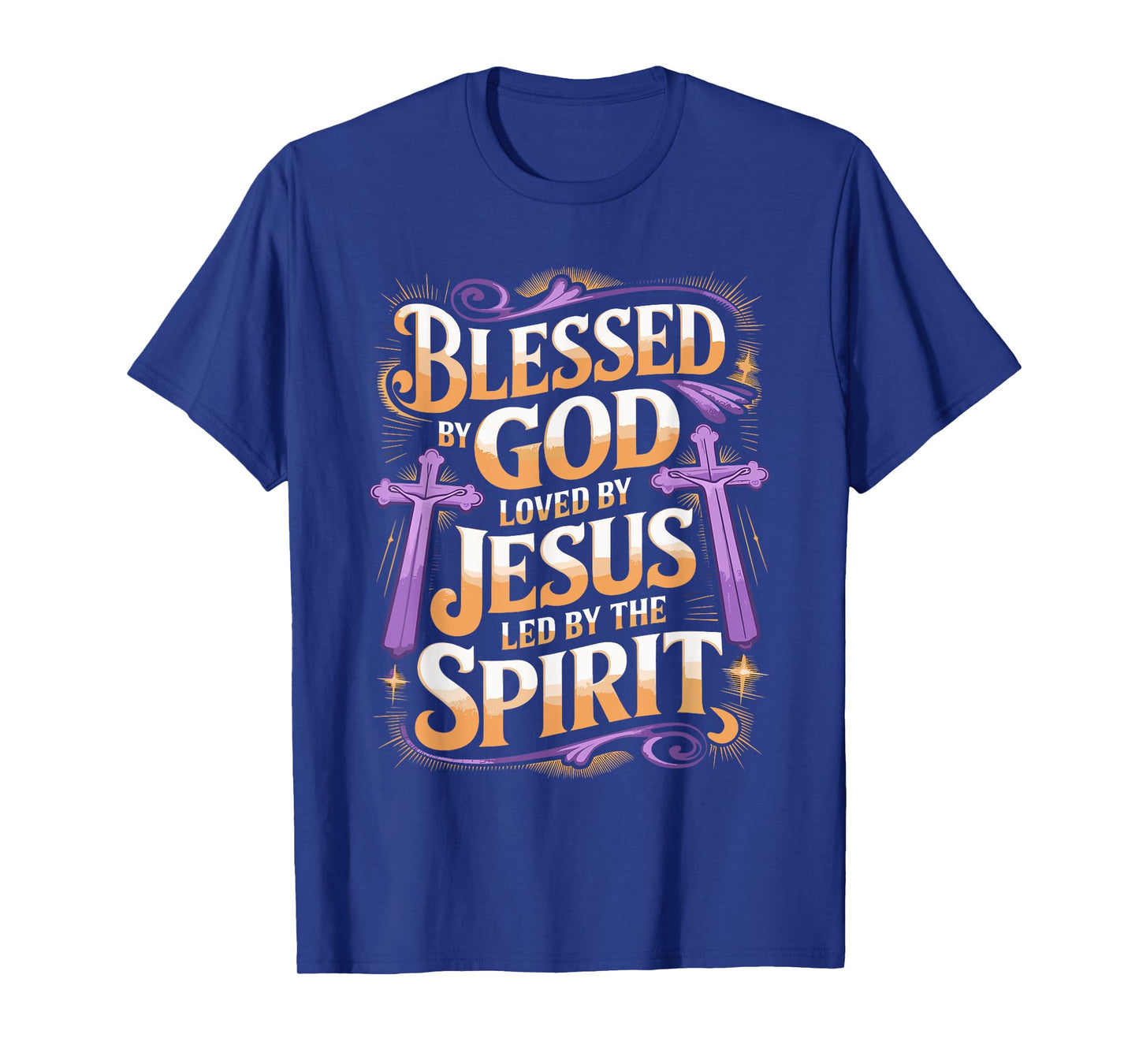 Purple Floral Cross Faith Affirmations for Christians T-Shirt