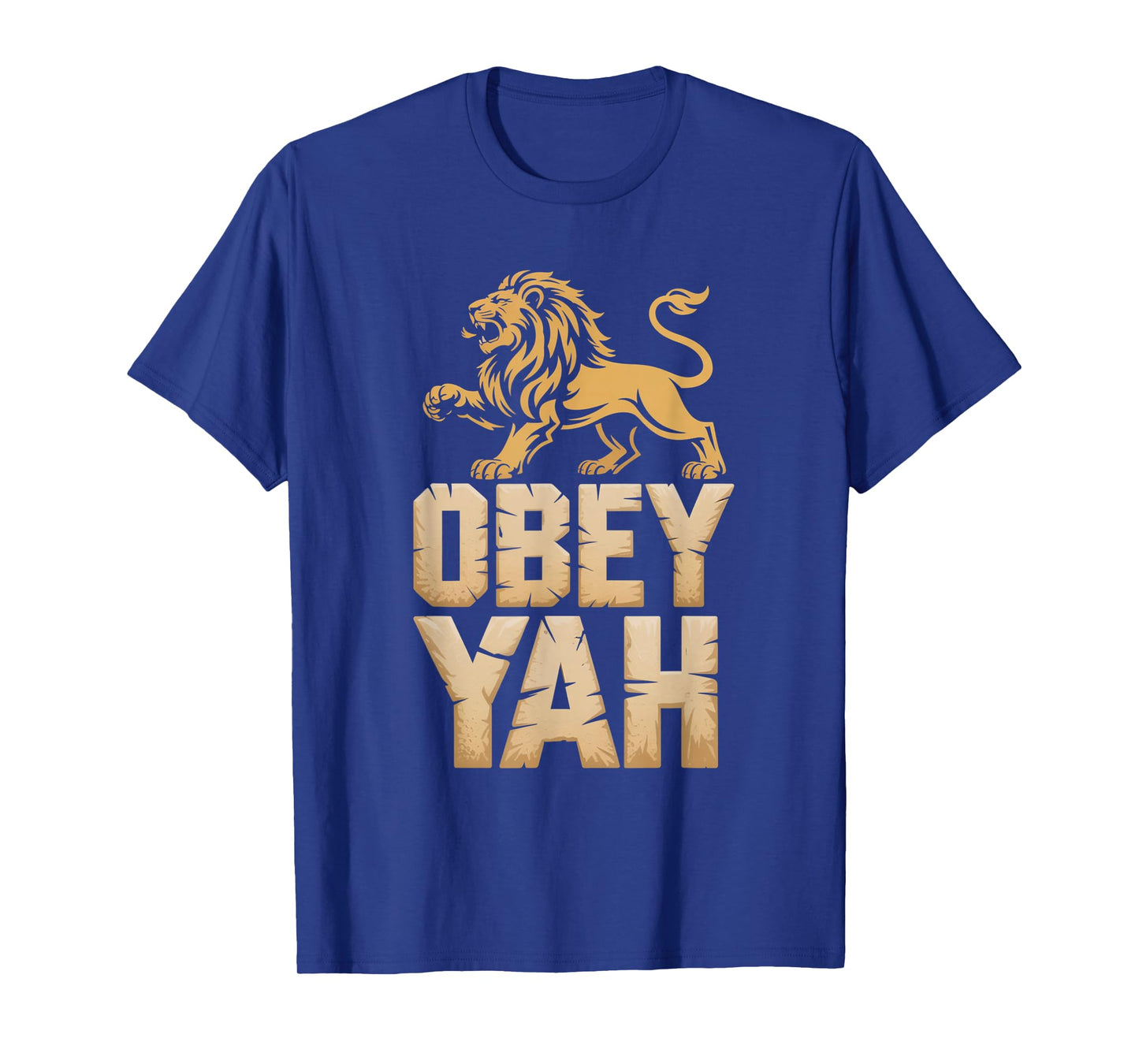 Obey YAH Bold Hebrew Lion Statement T-Shirt