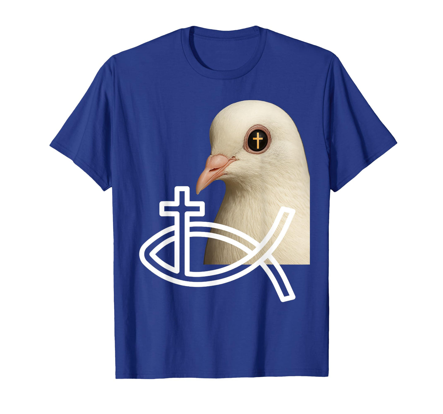 White Christ Dove Portrait with Cross Reflection in Eye T-Shirt