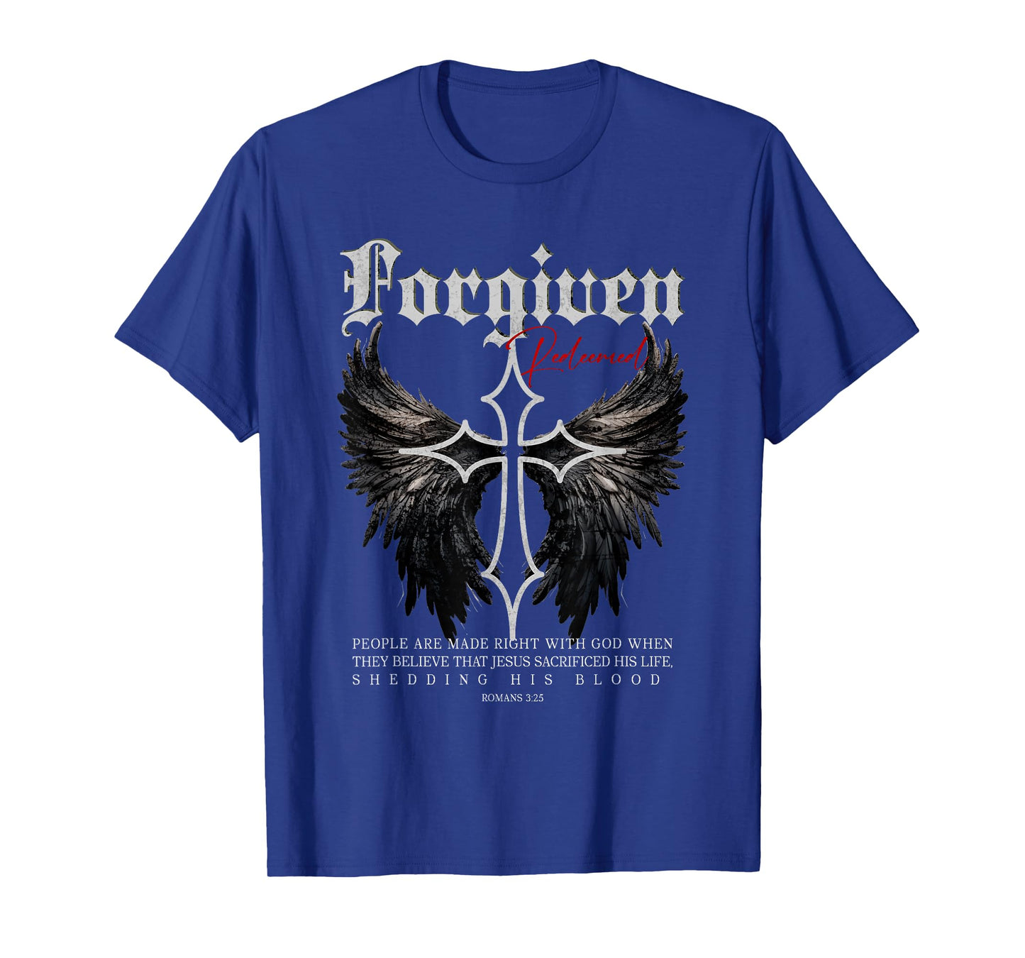 Forgiven Cross Gothic Streetwear Nu Goth Faith Bible Verse T-Shirt