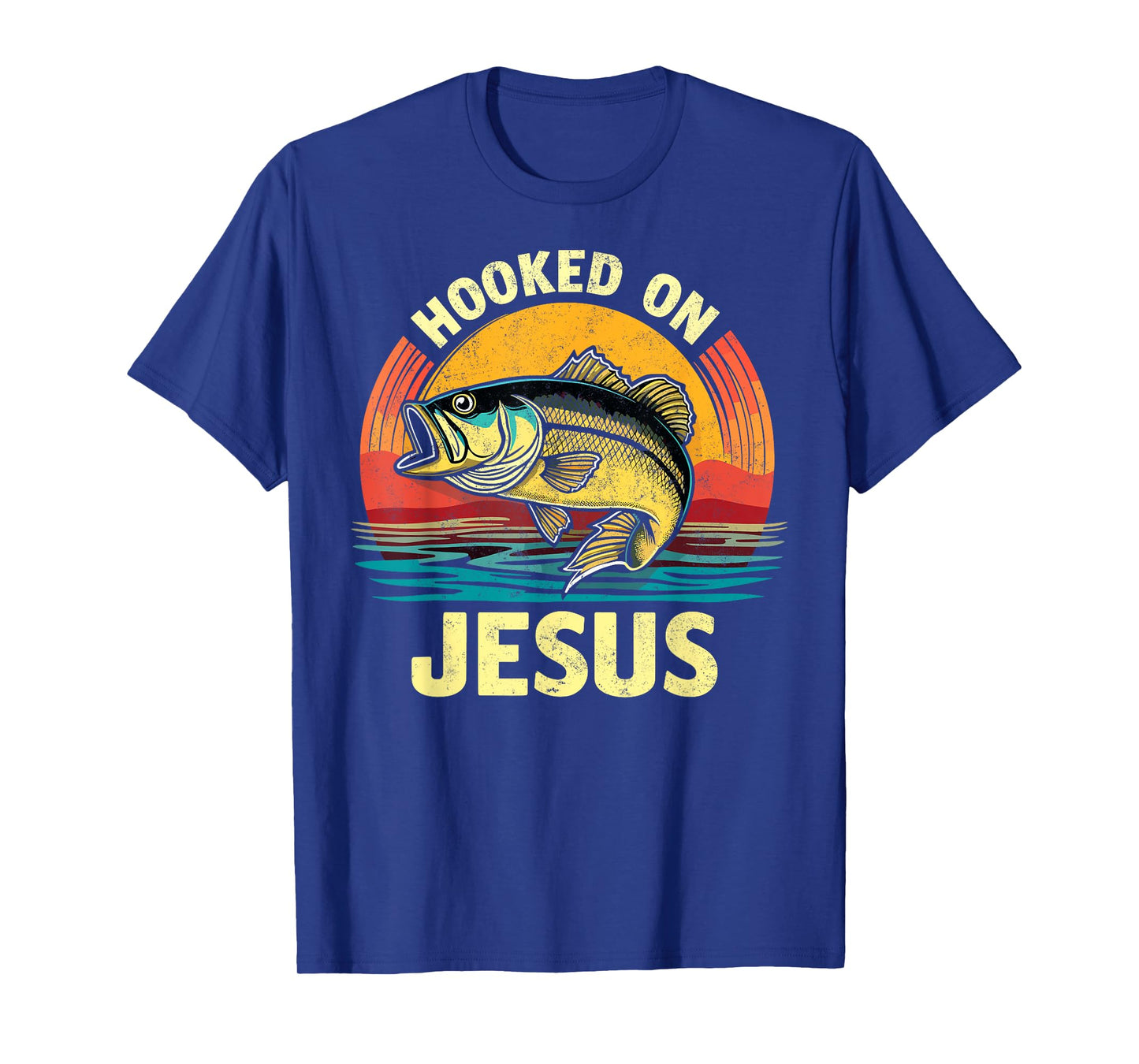 Hooked on Jesus Bible Verse Christian Fisherman Bass Fishing T-Shirt