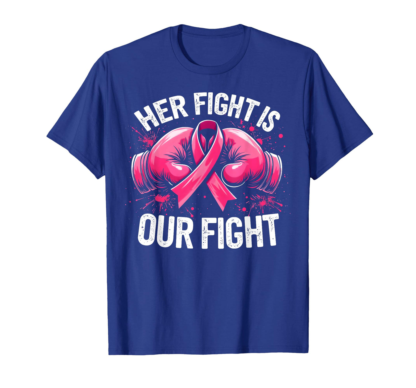 Her Fight Is Our Fight Boxing Gloves Breast Cancer Awareness T-Shirt