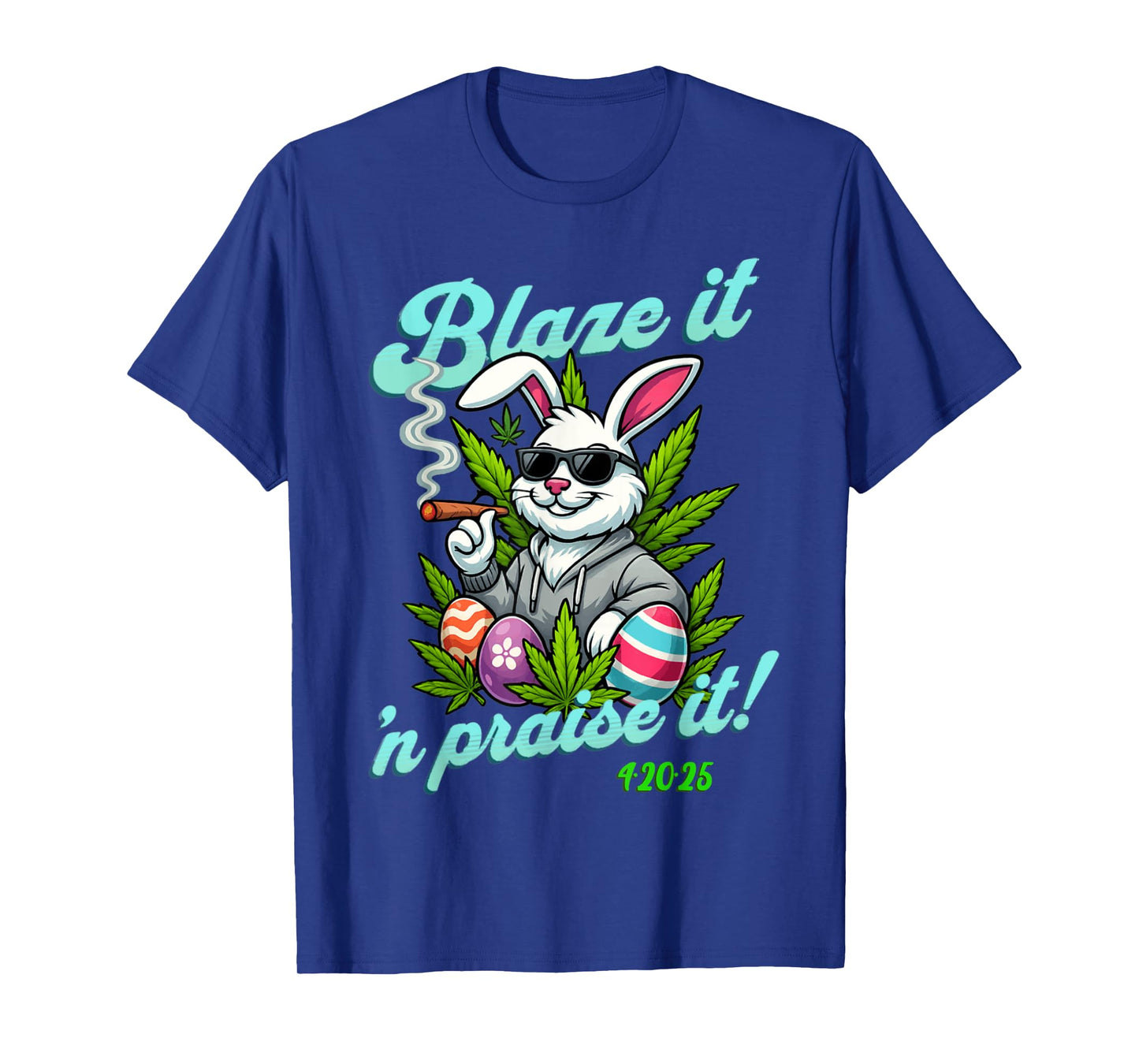Funny Happy 420 Easter Bunny Smoking on Weedster Sunday! T-Shirt