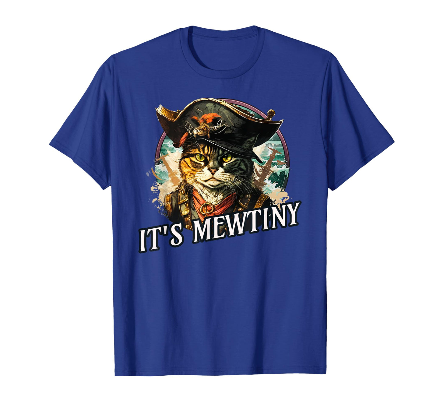 Funny It's Mewtiny Pirate Cat Pun T-Shirt